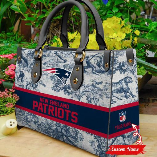 New England Patriots Personalized Leather Hand Bag  - Image 2