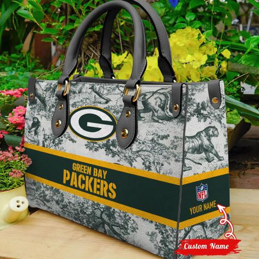 Green Bay Packers Personalized Leather Hand Bag  - Image 2