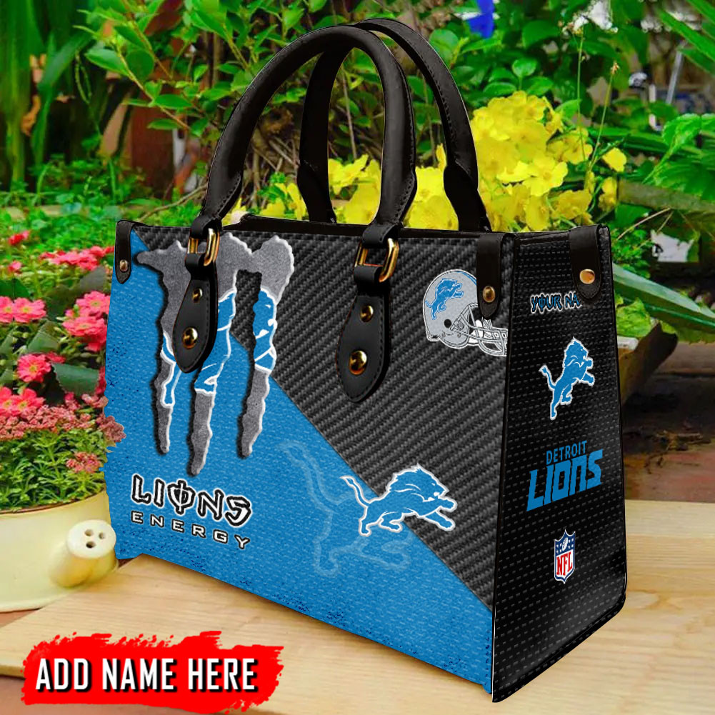 Detroit Lions Personalized Leather Hand Bag  - Image 2