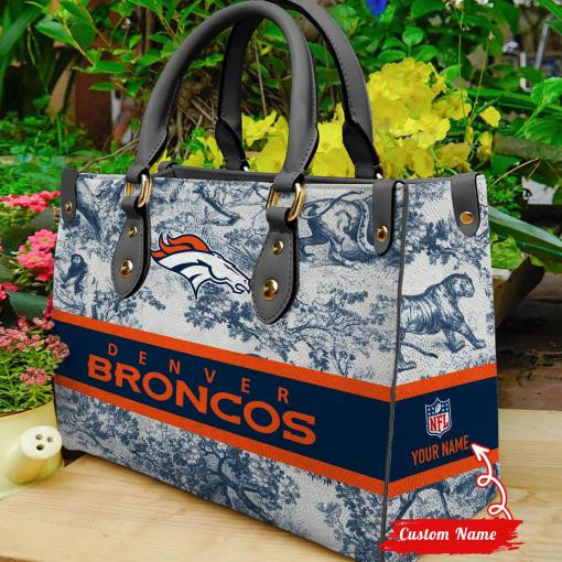 Denver Broncos Personalized Leather Hand Bag  - Image 2
