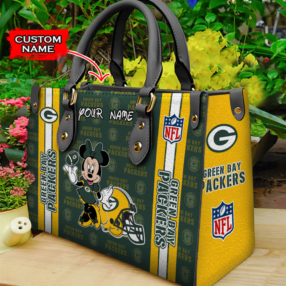 Green Bay Packers Personalized Leather Hand Bag  - Image 2
