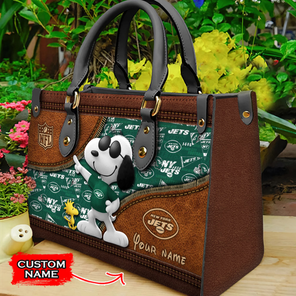 New York Jets Personalized Leather Hand Bag  - Image 2