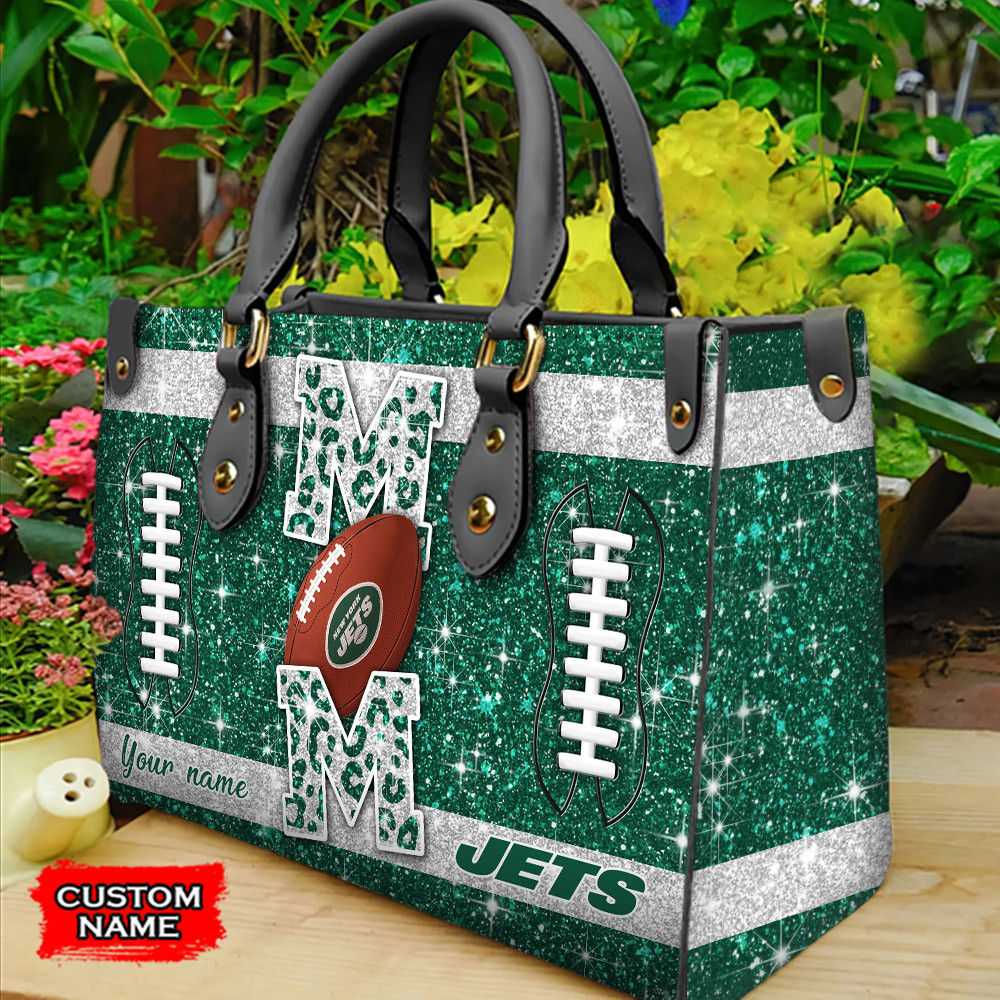 New York Jets Personalized Leather Hand Bag  - Image 2