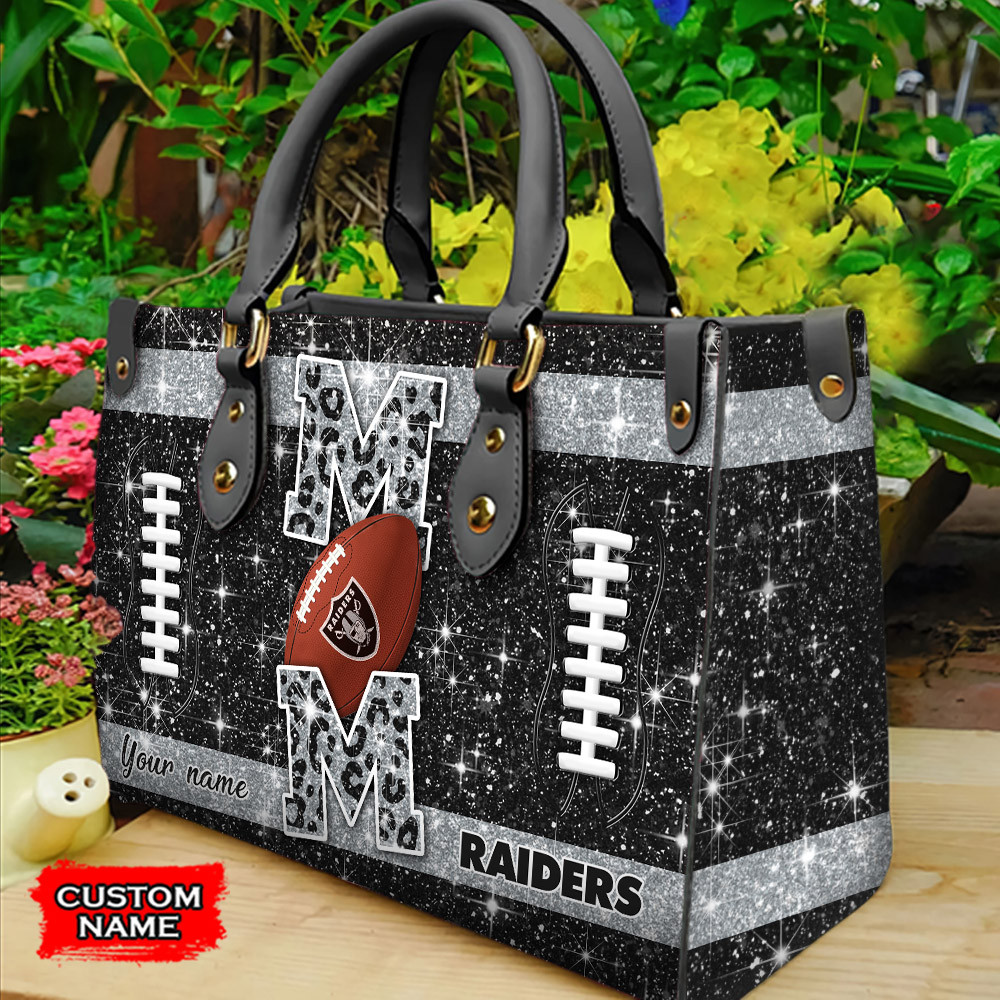 Las Vegas Raiders Personalized Leather Hand Bag  - Image 2