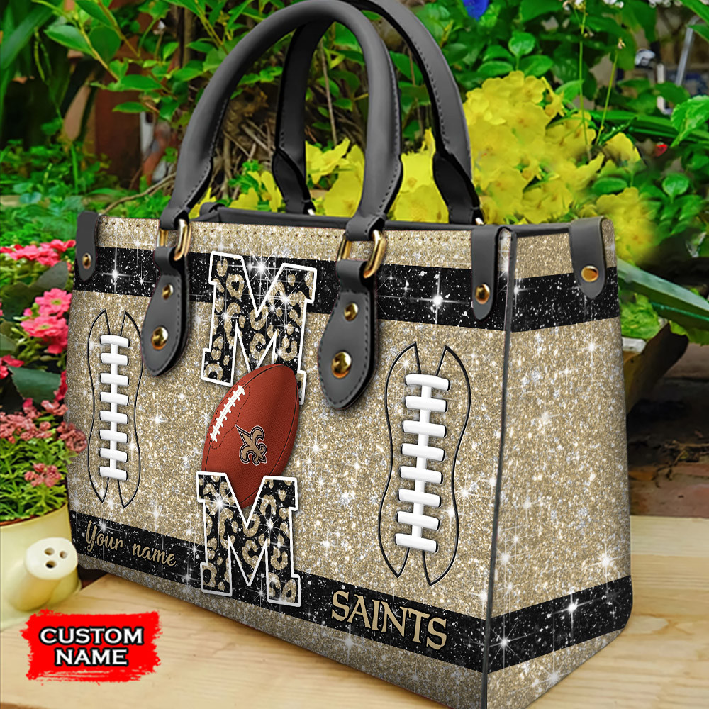 New Orleans Saints Personalized Leather Hand Bag  - Image 2