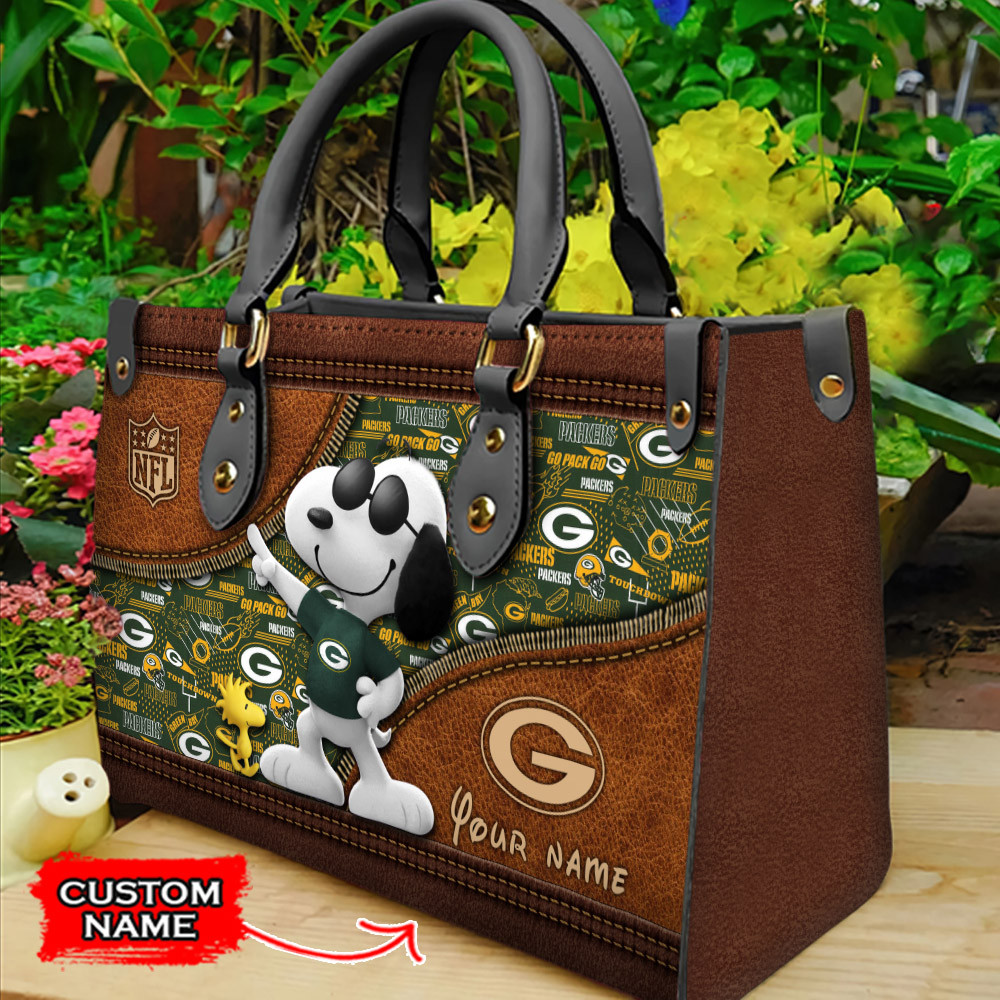 Green Bay Packers Personalized Leather Hand Bag  - Image 2