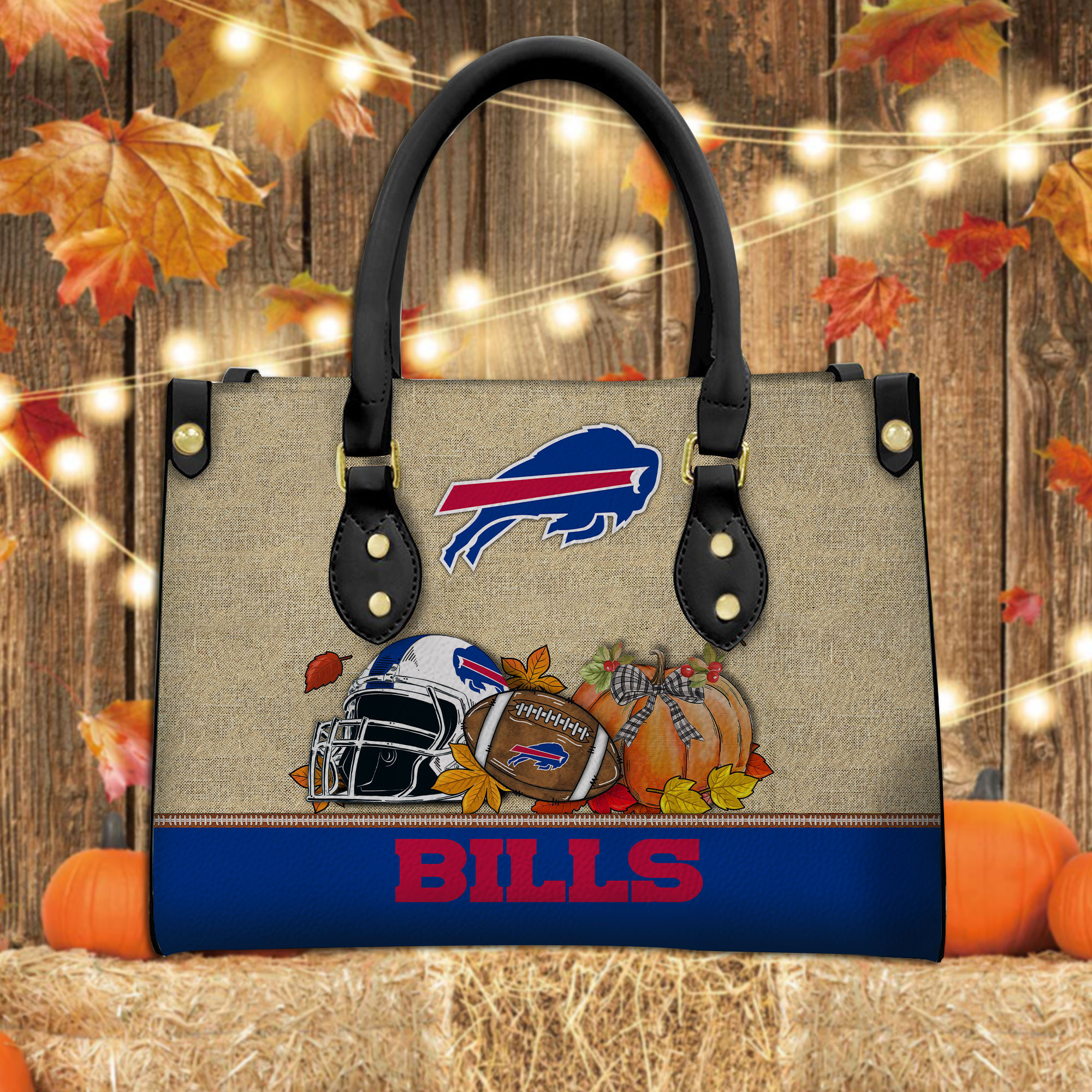 Buffalo Bills Personalized Leather Hand Bag  - Image 2