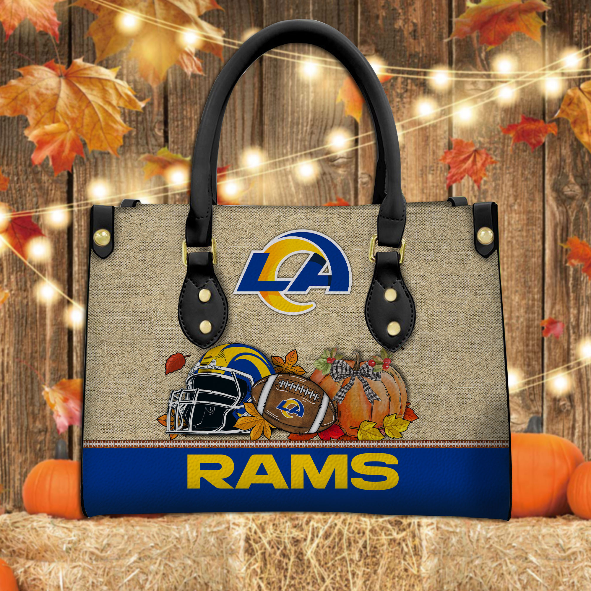 Los Angeles Rams Personalized Leather Hand Bag  - Image 2