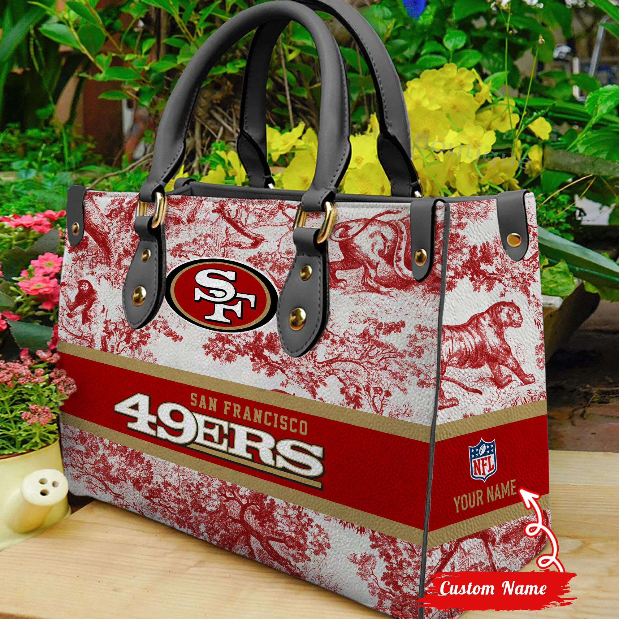San Francisco 49ers Personalized Leather Hand Bag  - Image 2