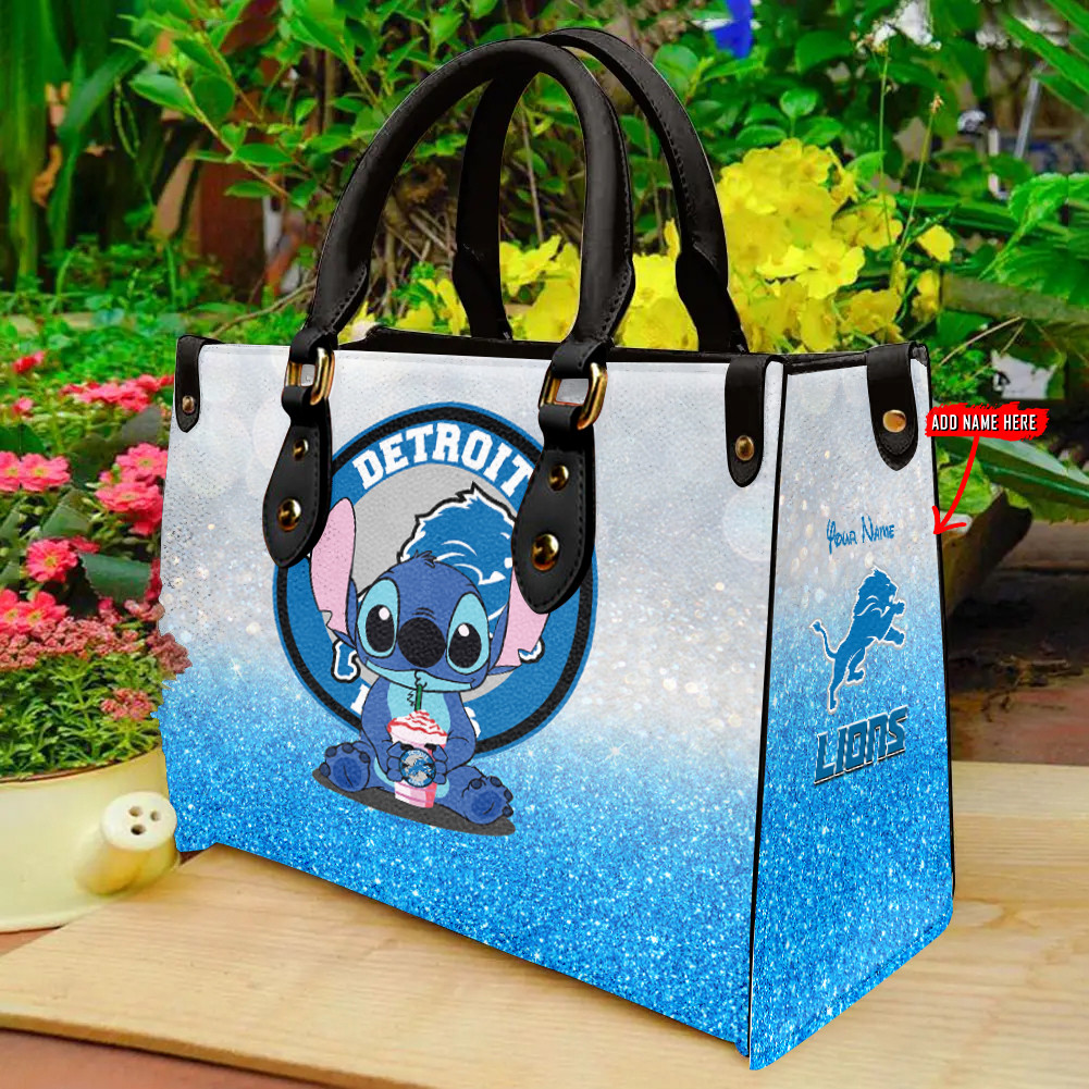 Detroit Lions Personalized Leather Hand Bag  - Image 2