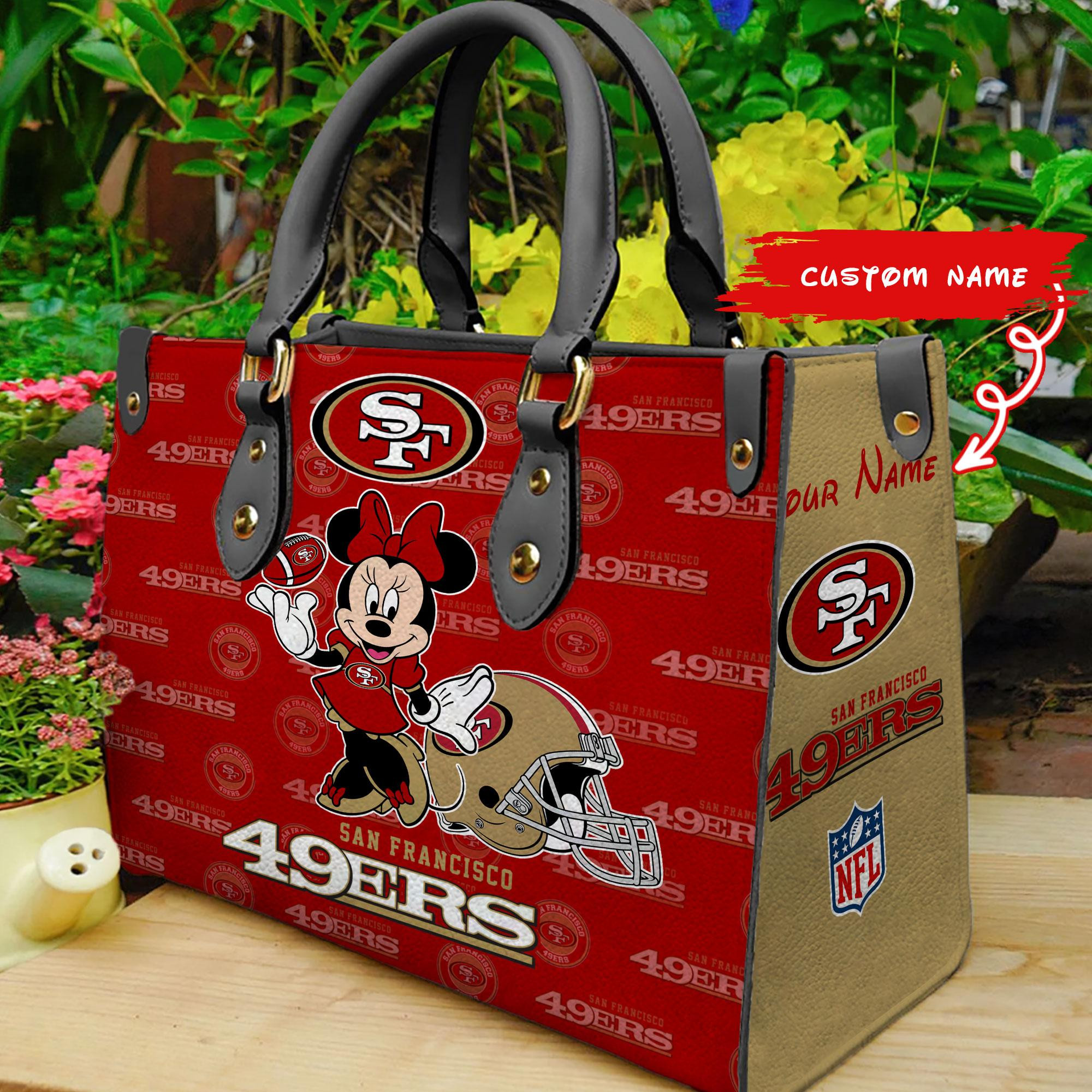 San Francisco 49ers Personalized Leather Hand Bag  - Image 2