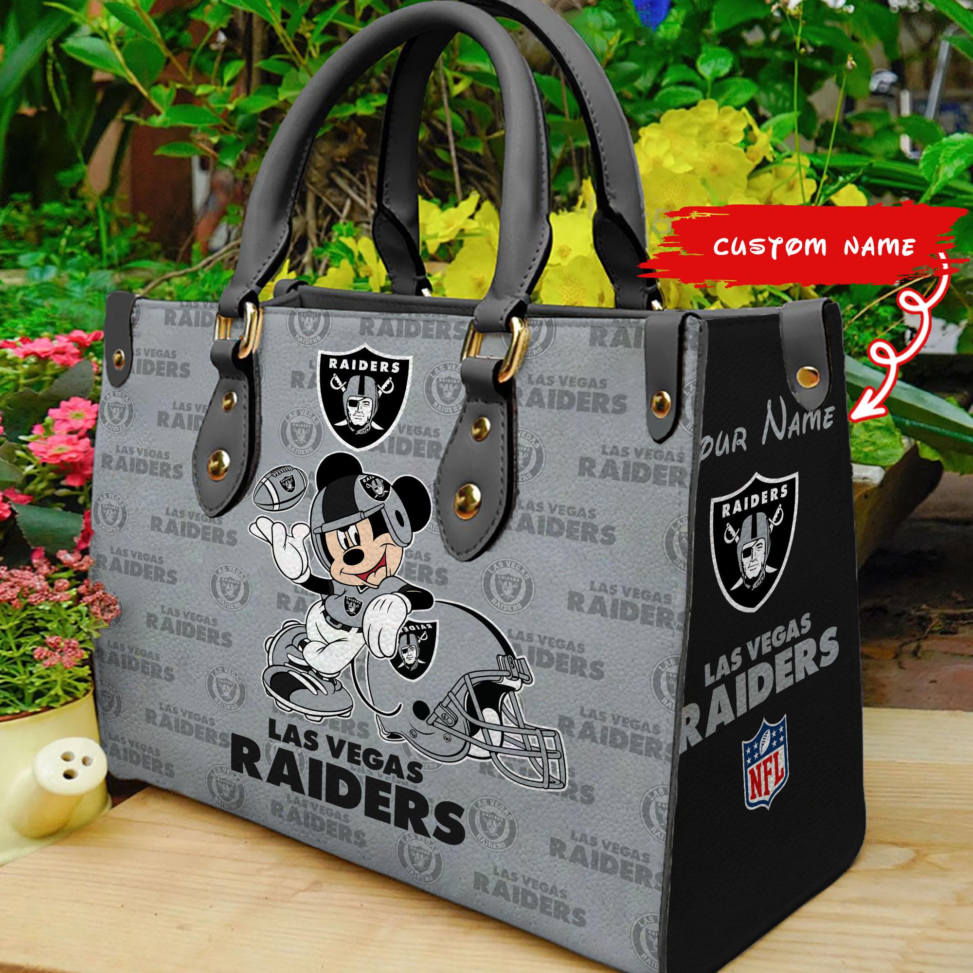 Las Vegas Raiders Personalized Leather Hand Bag  - Image 2