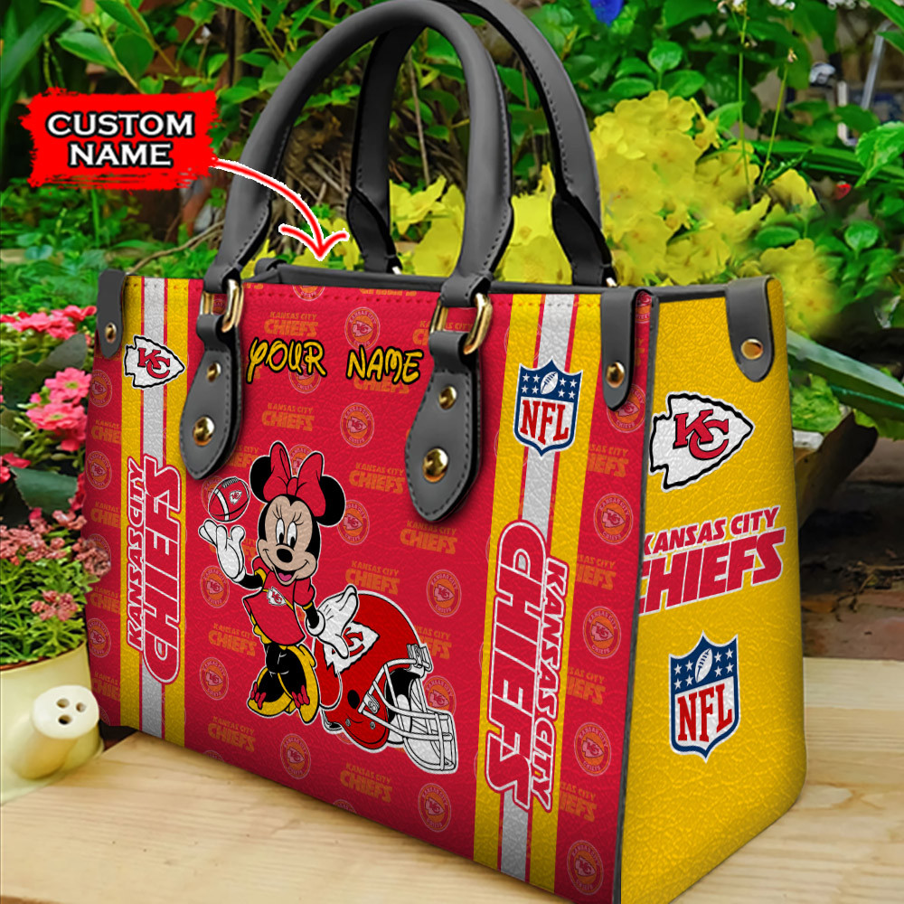 Kansas City Chiefs Personalized Leather Hand Bag  - Image 2