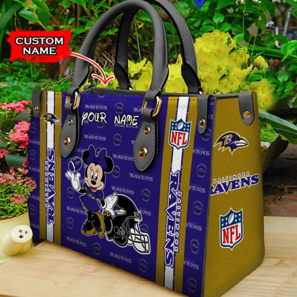 Baltimore Ravens Personalized Leather Hand Bag  - Image 2