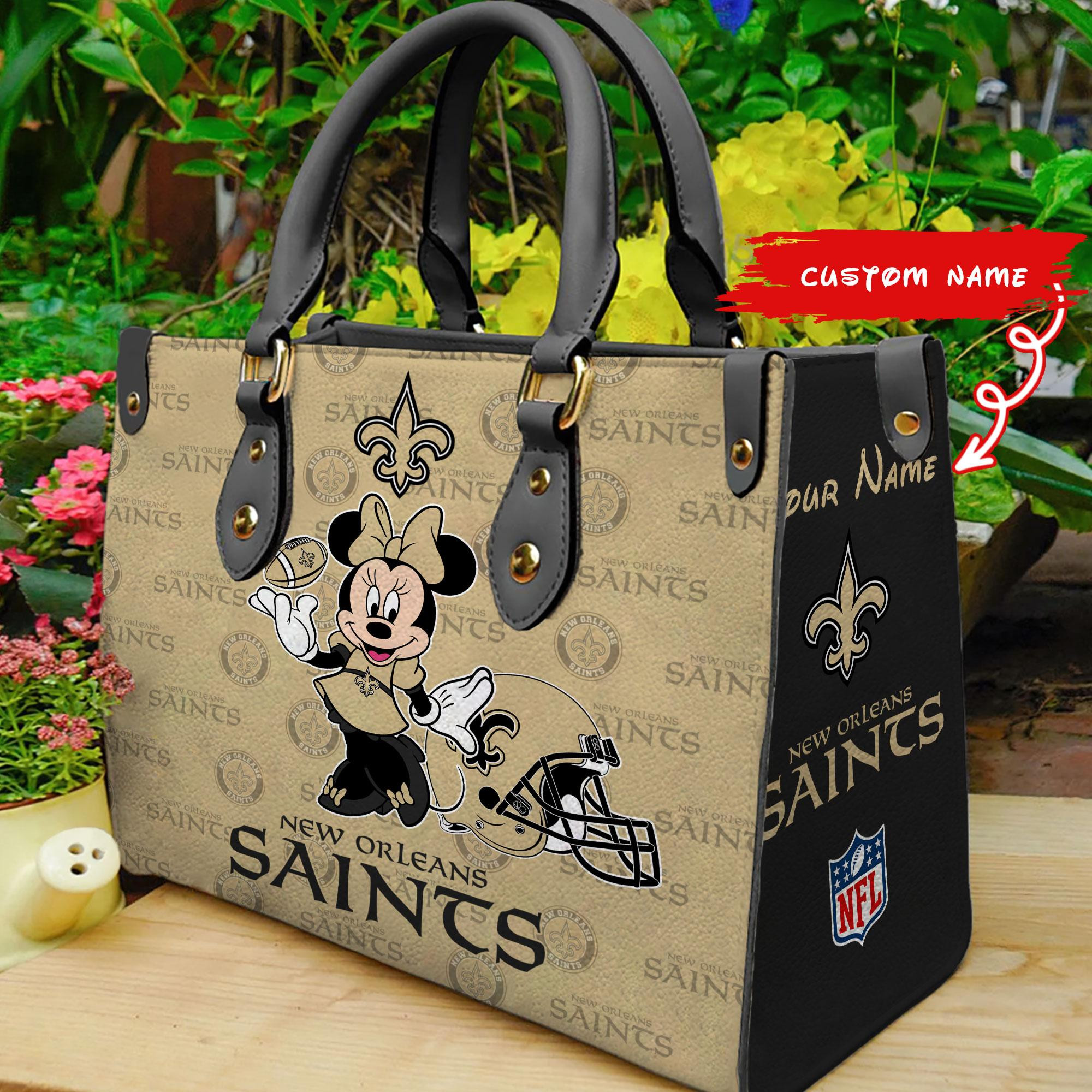 New Orleans Saints Personalized Leather Hand Bag  - Image 2
