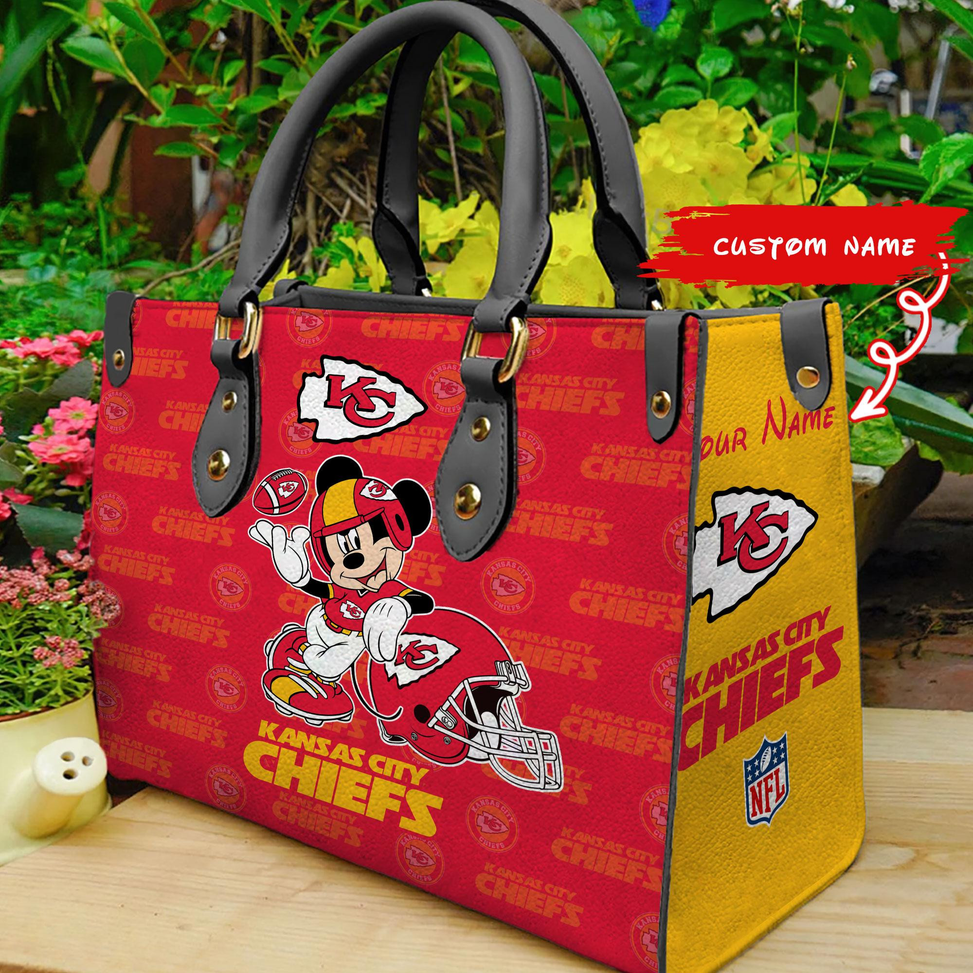 Kansas City Chiefs Personalized Leather Hand Bag  - Image 2