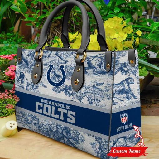 Indianapolis Colts Personalized Leather Hand Bag  - Image 2