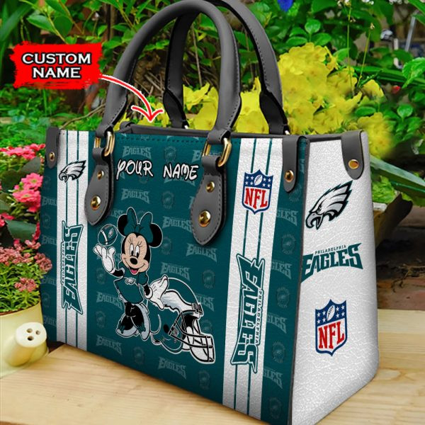 Philadelphia Eagles Personalized Leather Hand Bag  - Image 2