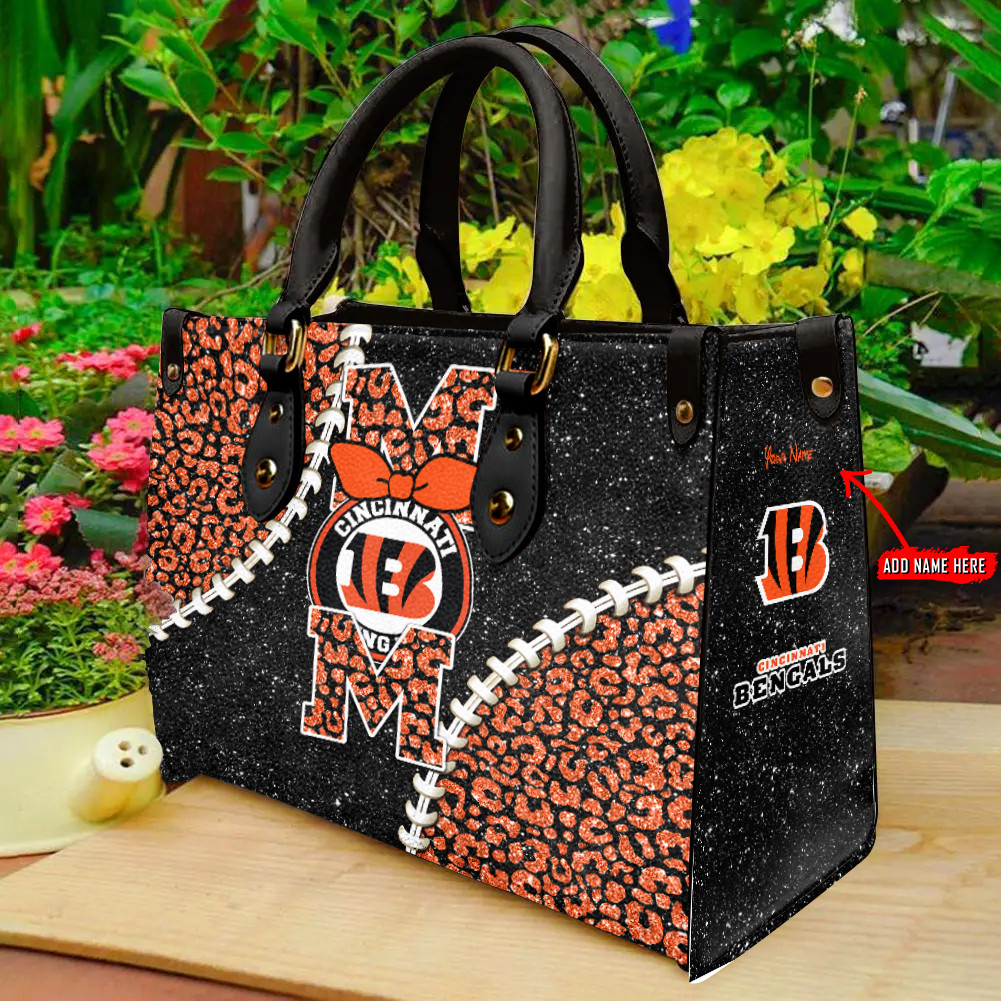 Cincinnati Bengals Personalized Leather Hand Bag  - Image 2