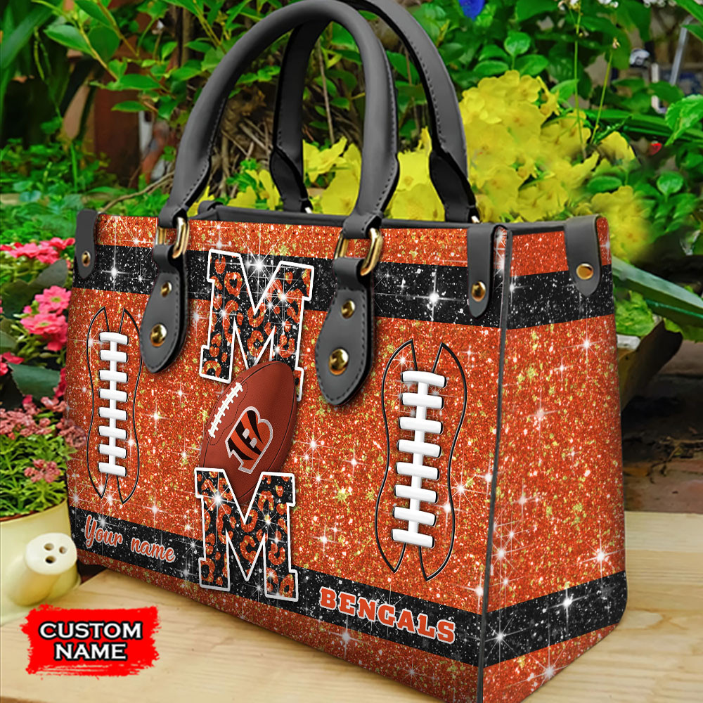 Cincinnati Bengals Personalized Leather Hand Bag  - Image 2