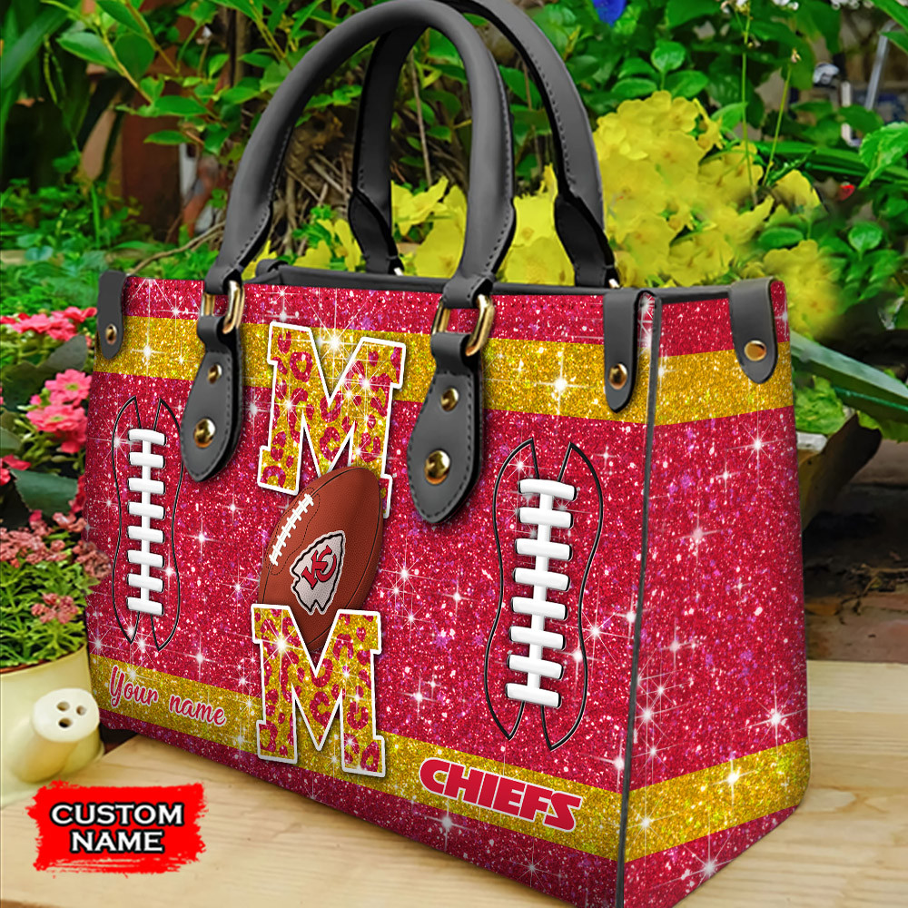 Kansas City Chiefs Personalized Leather Hand Bag  - Image 2