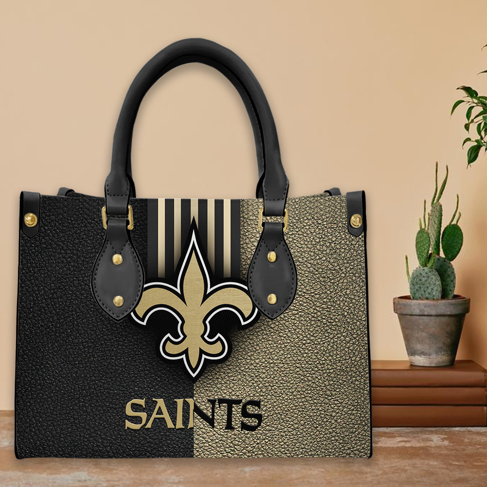 New Orleans Saints Personalized Leather Hand Bag  - Image 2