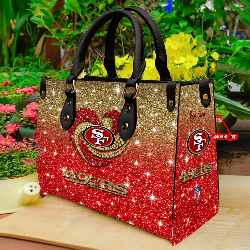 San Francisco 49ers Personalized Leather Hand Bag  - Image 2