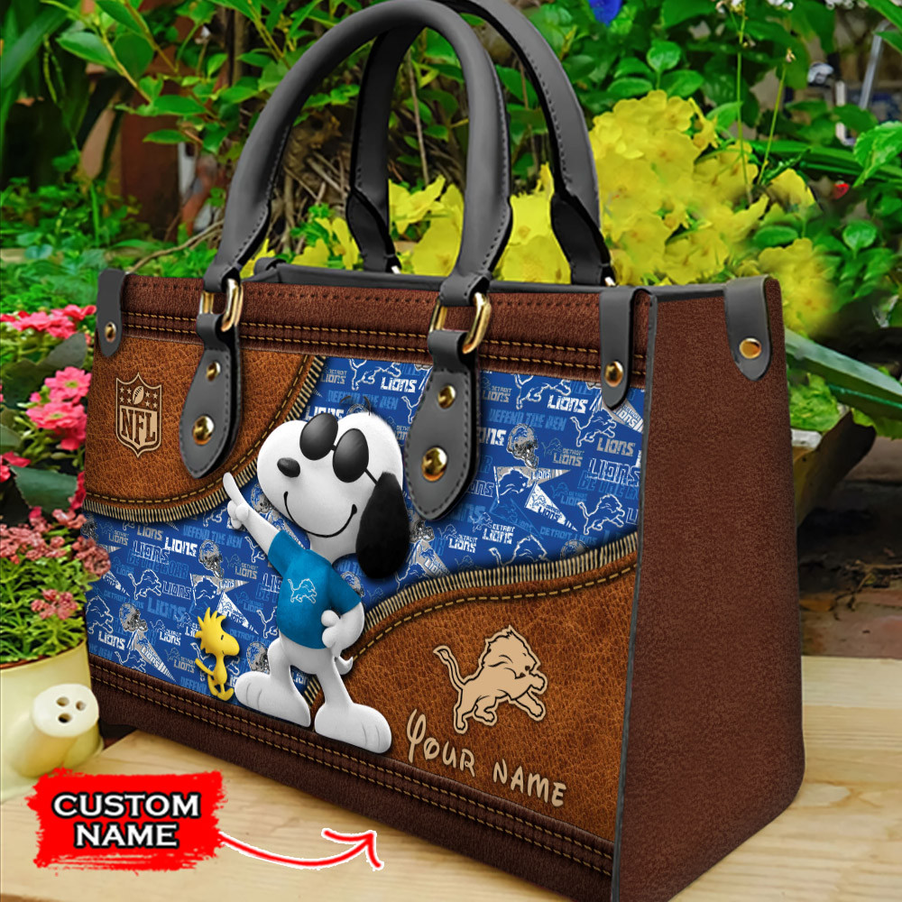 Detroit Lions Personalized Leather Hand Bag  - Image 2
