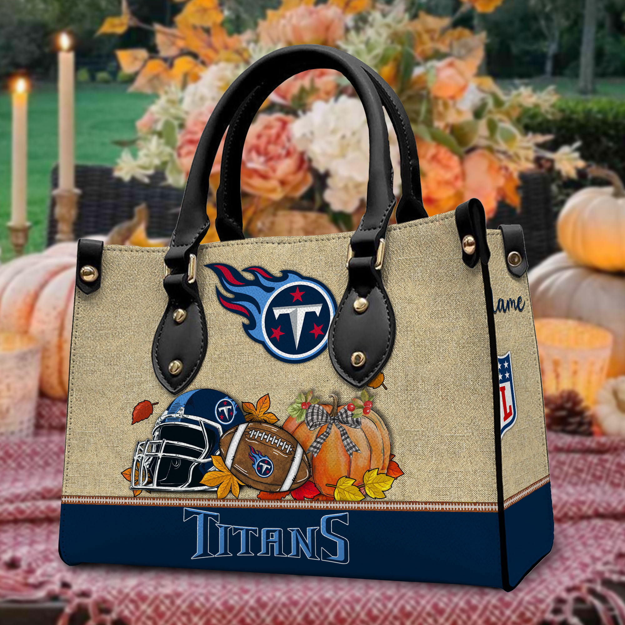 Tennessee Titans Personalized Leather Hand Bag  - Image 2