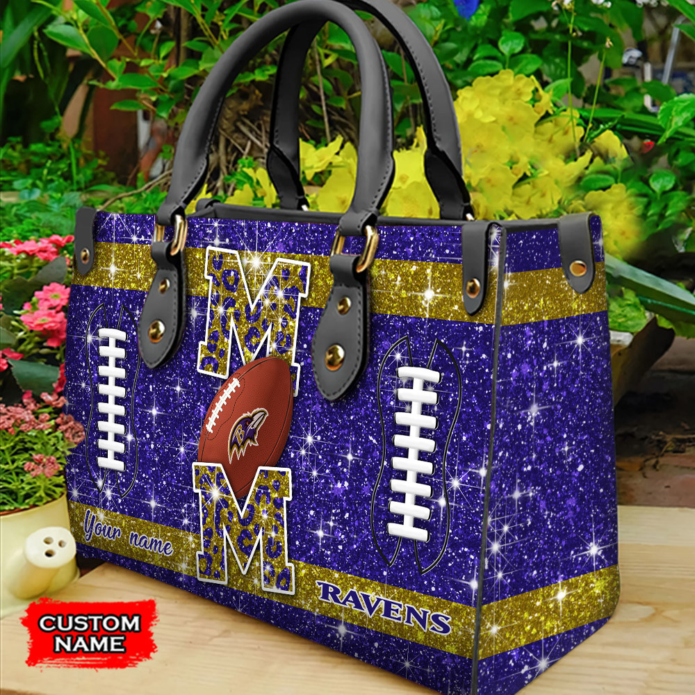 Baltimore Ravens Personalized Leather Hand Bag  - Image 2