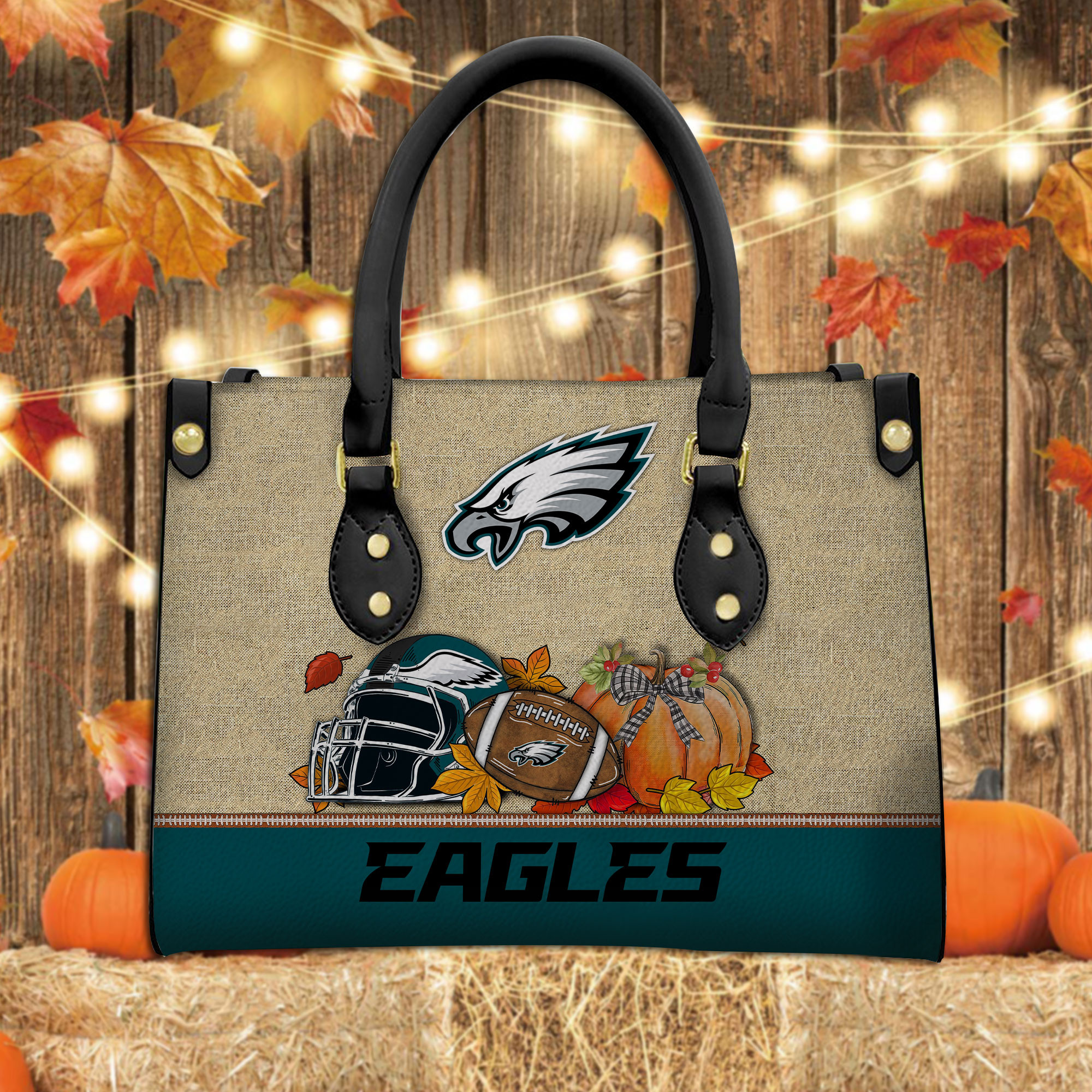 Philadelphia Eagles Personalized Leather Hand Bag  - Image 2