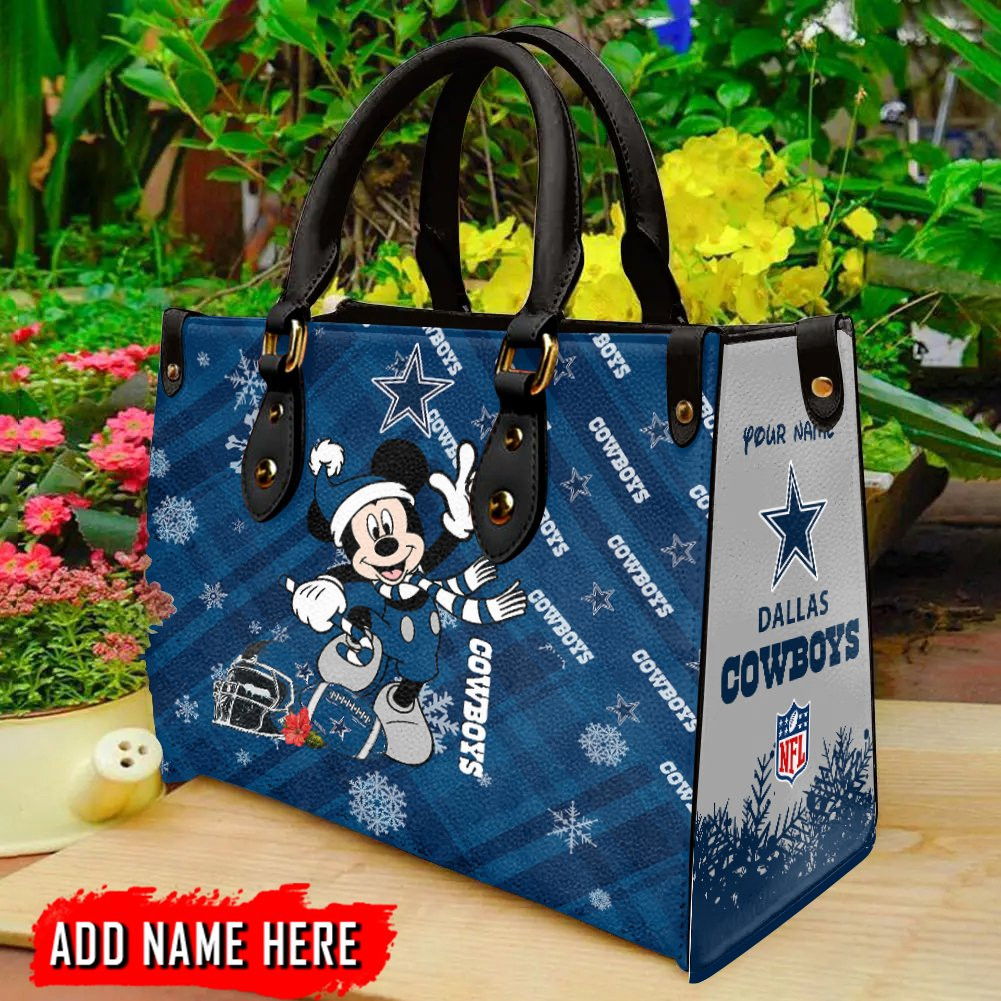Dallas Cowboys Personalized Christmas Leather Hand Bag  - Image 2