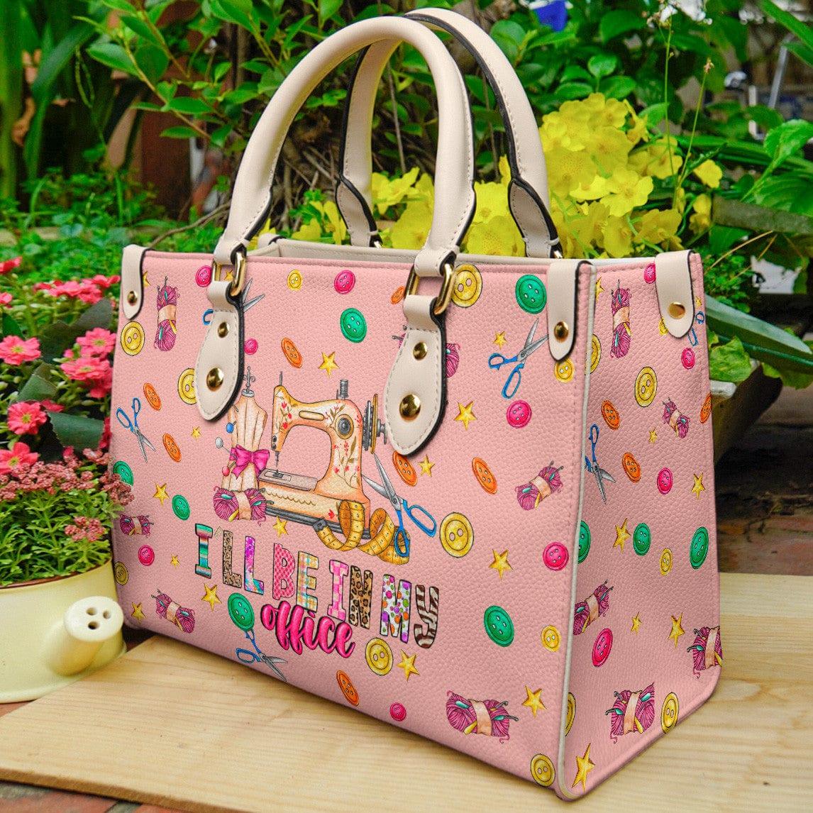 Personalized Vegan Leather Handbag Sewing Ill Be In My Office - Image 2