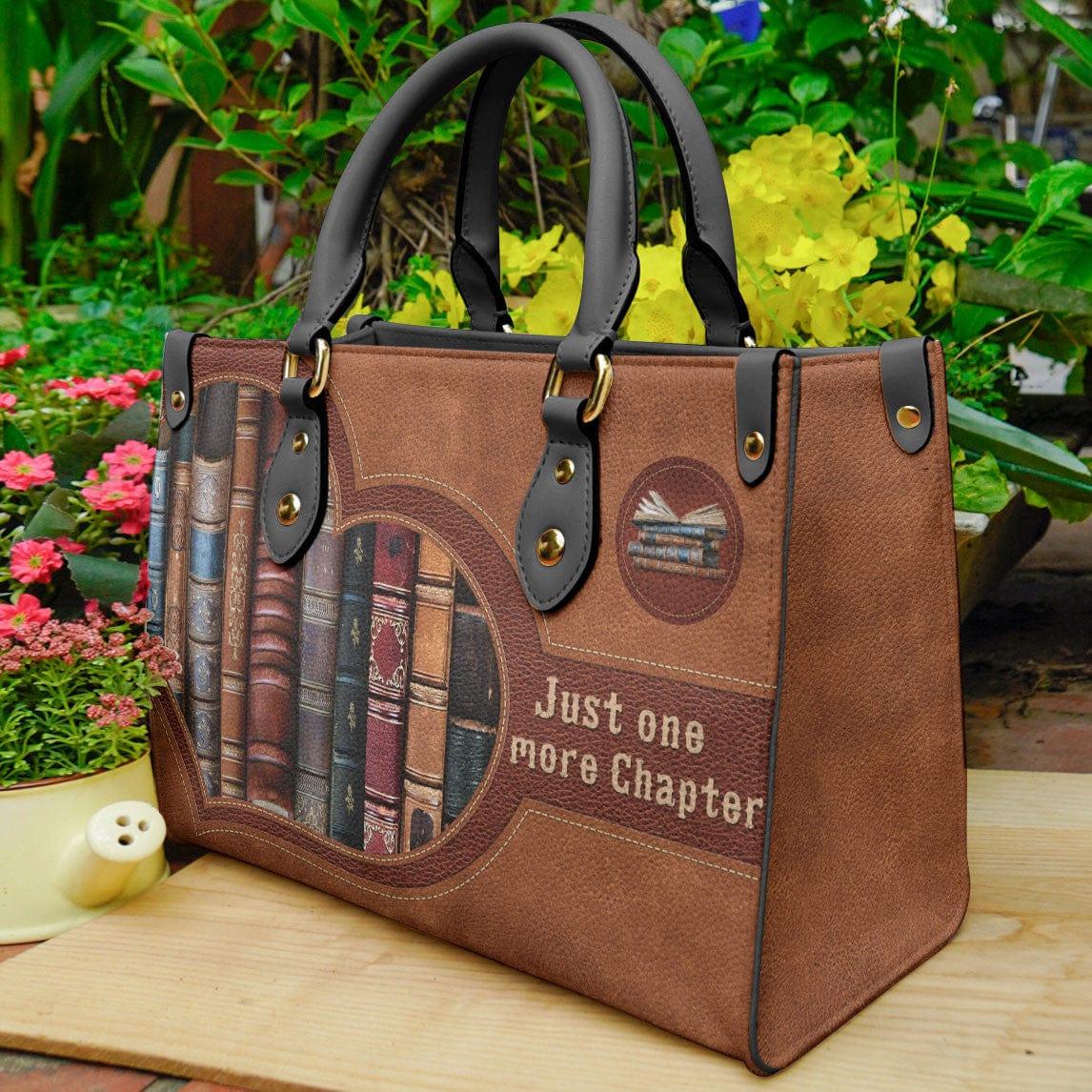 Personalized Vegan Leather Handbag Reading Just One More Chapter - Image 2