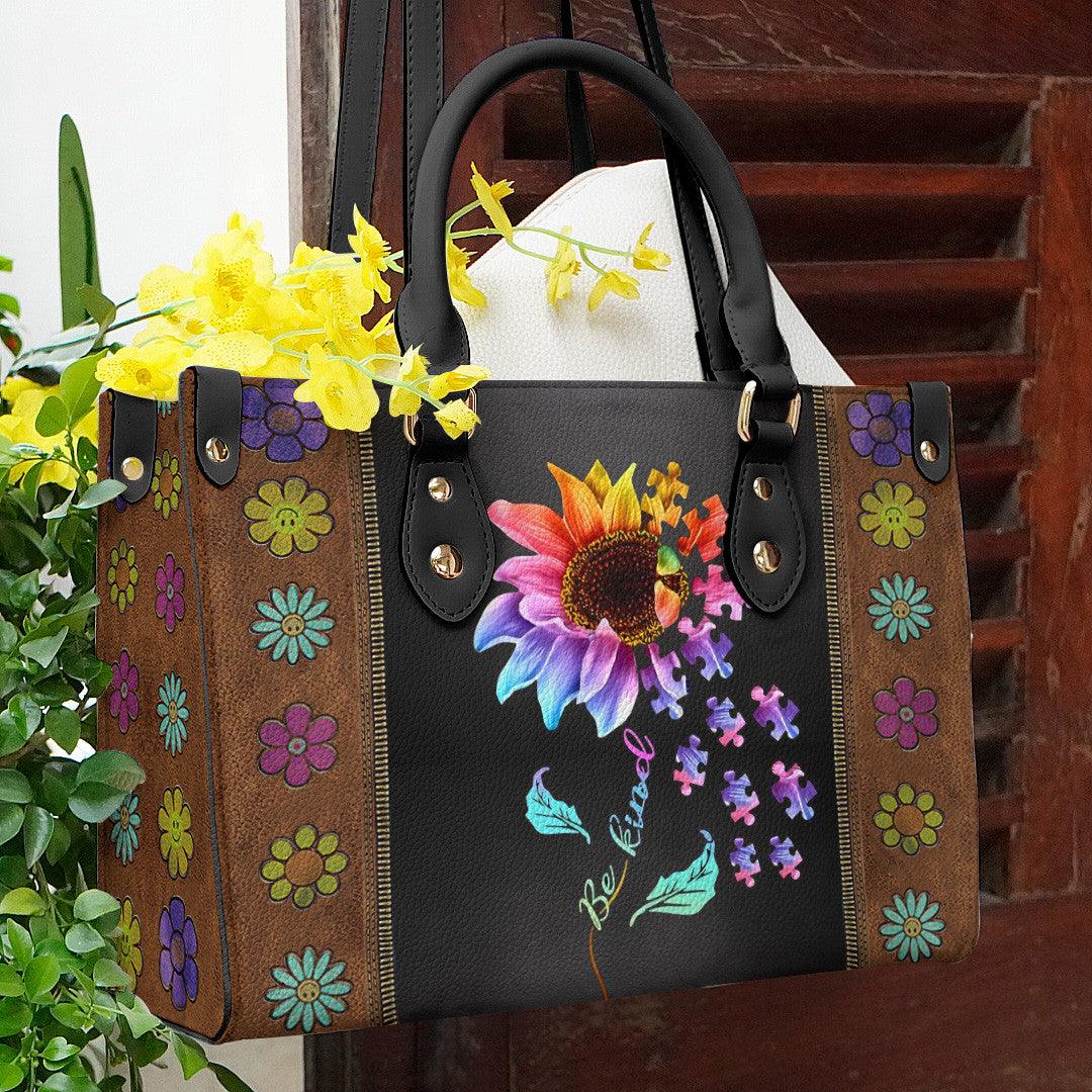Personalized Vegan Leather Handbag Hippie Be Kind - Image 2