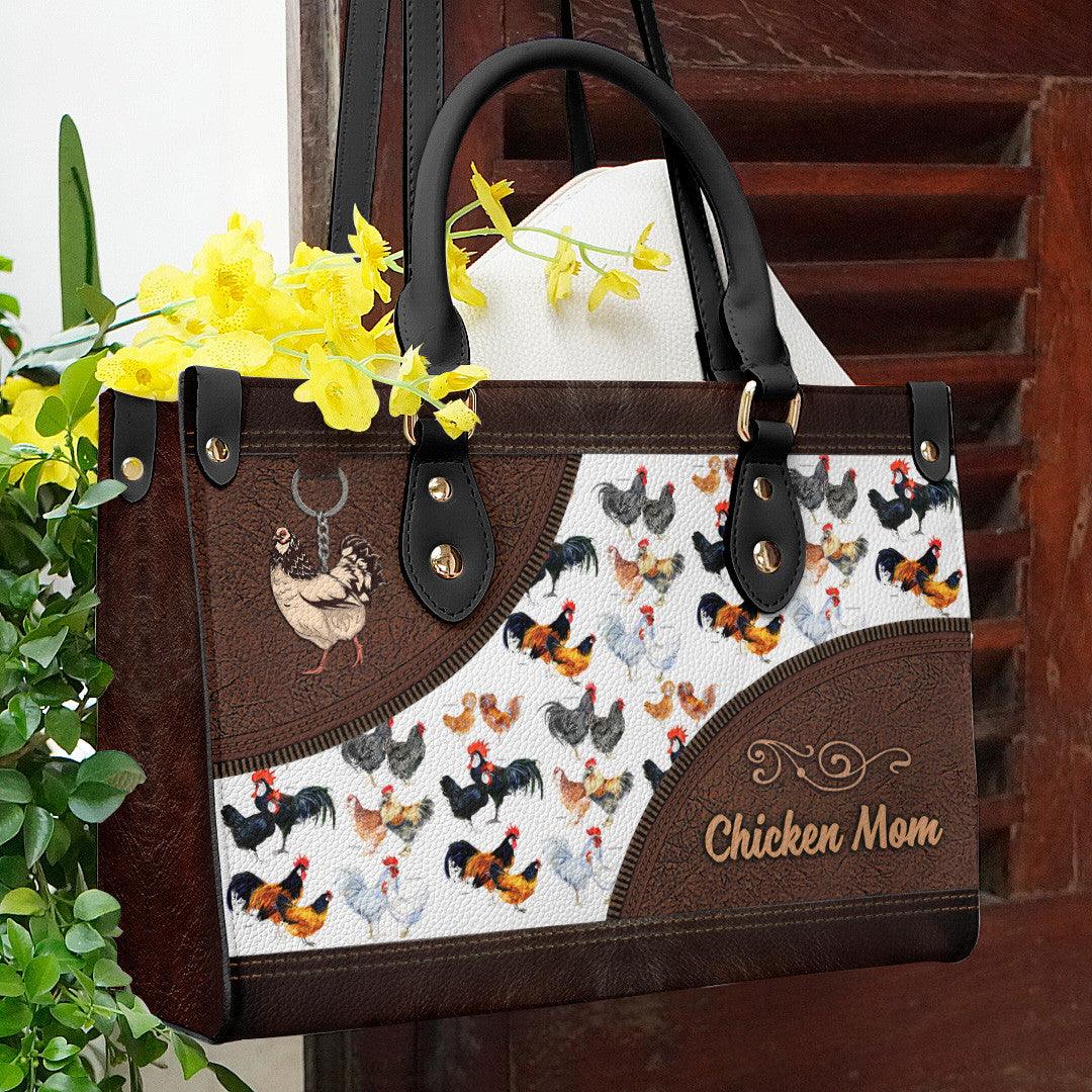 Personalized Vegan Leather Handbag Chicken Chicken Mom - Image 2