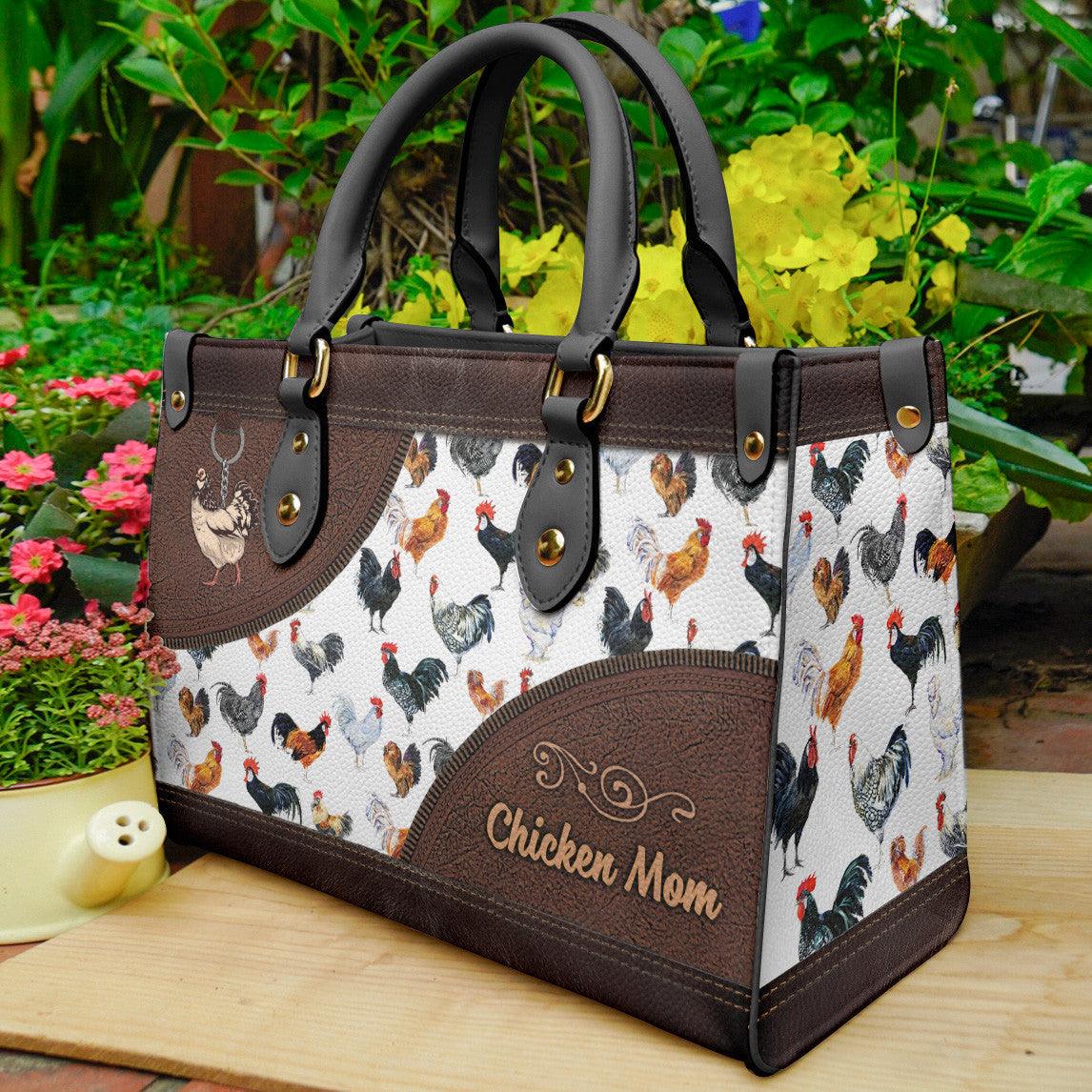 Personalized Vegan Leather Handbag Chicken Lovely Chicken - Image 2