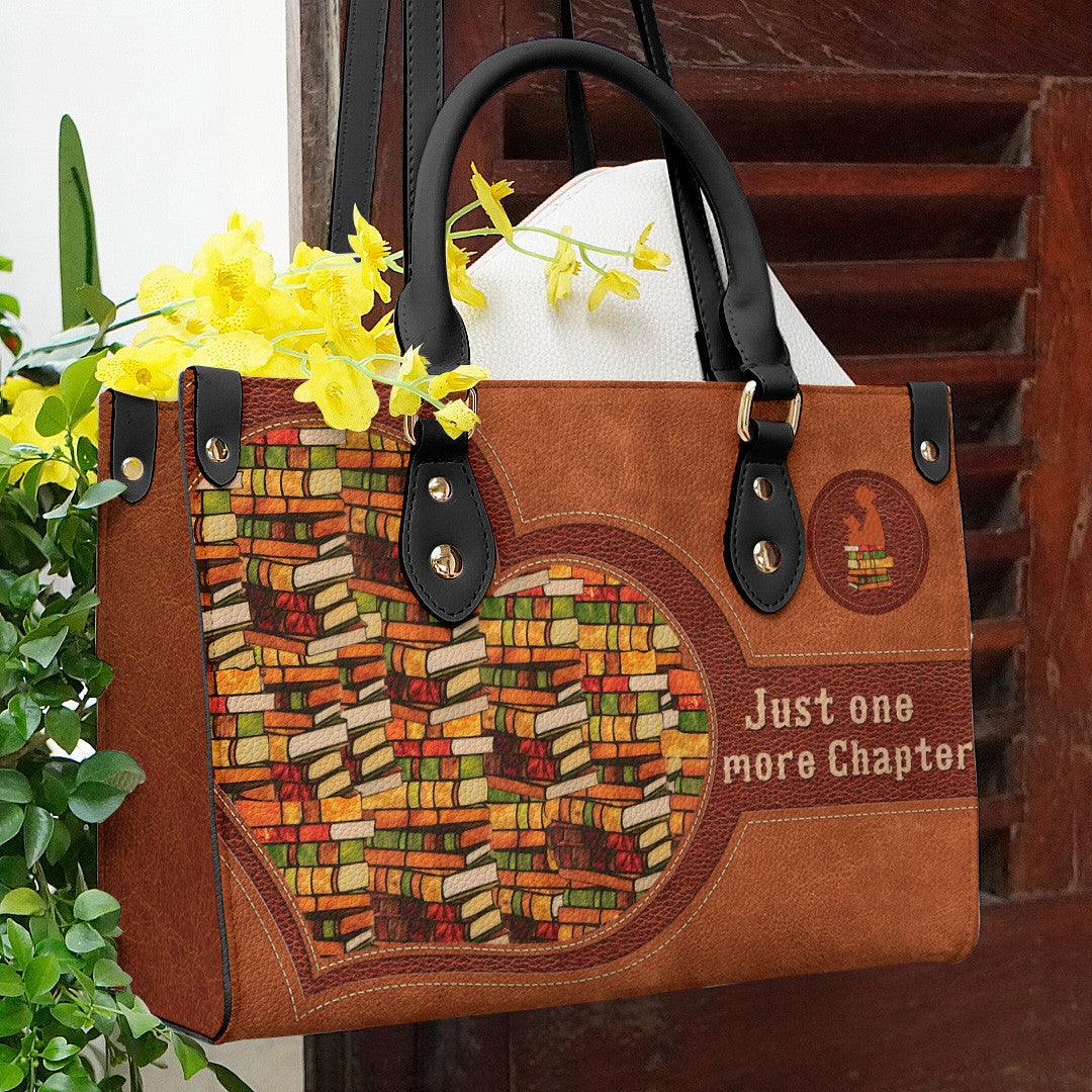 Personalized Vegan Leather Handbag Reading Just One More Chapter - Image 2