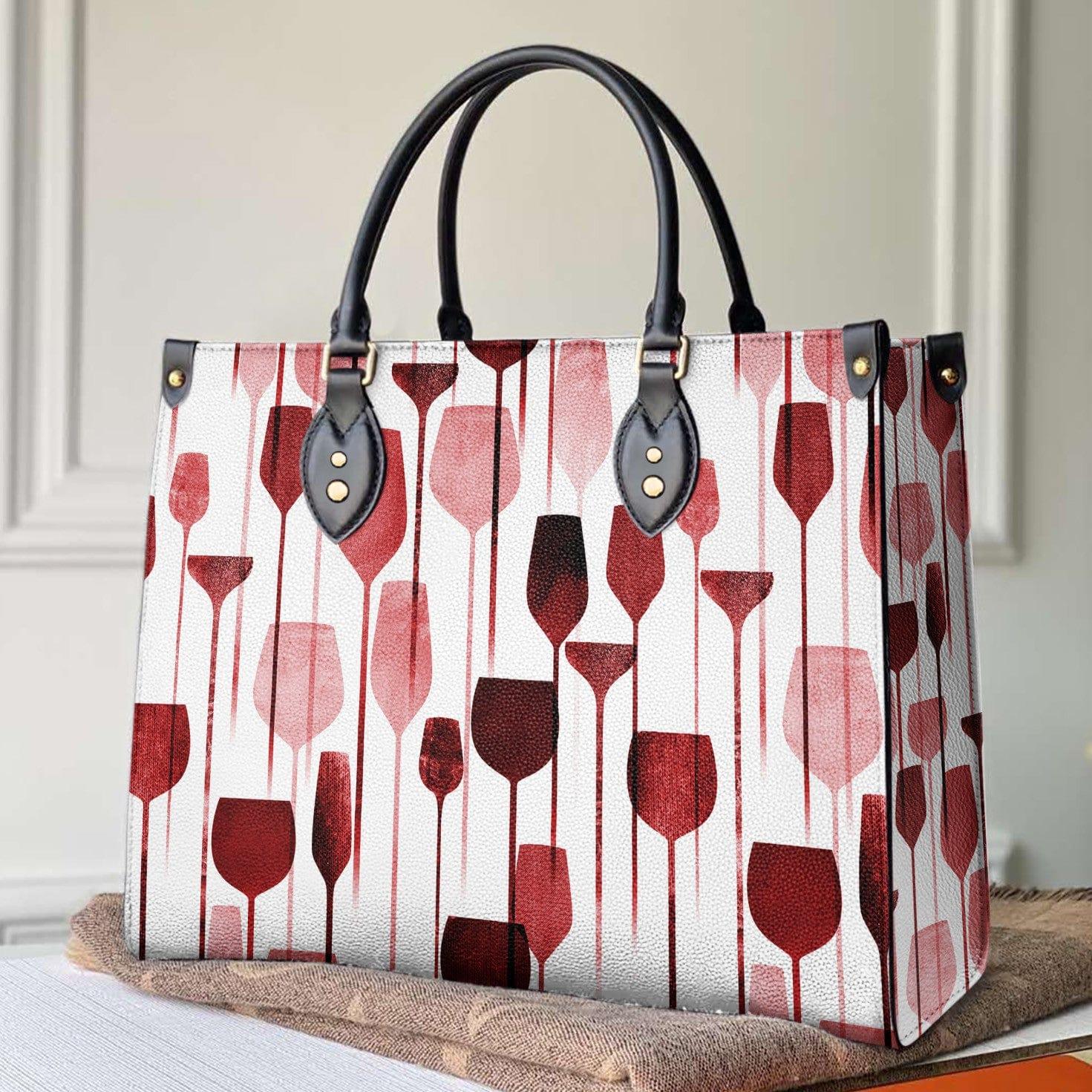 Personalized Vegan Leather Handbag Wine Red Wine - Image 2