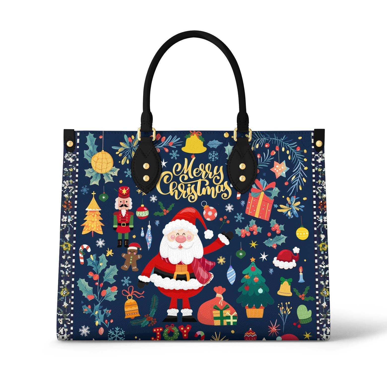 Personalized Vegan Leather Handbag Christmas Festive Cheer - Image 2