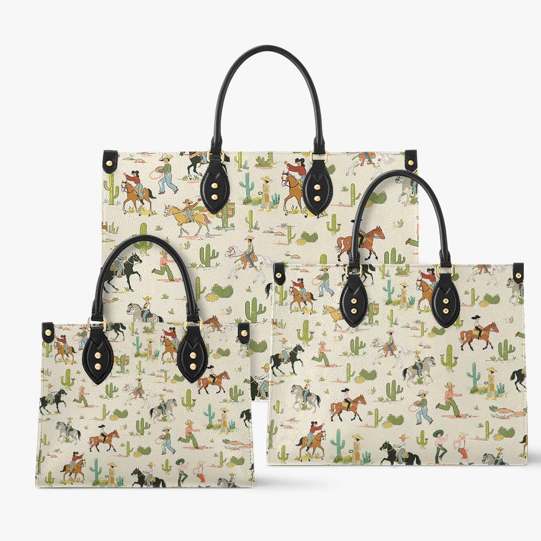 Personalized Vegan Leather Handbag Cowboy Adventure - Image 2