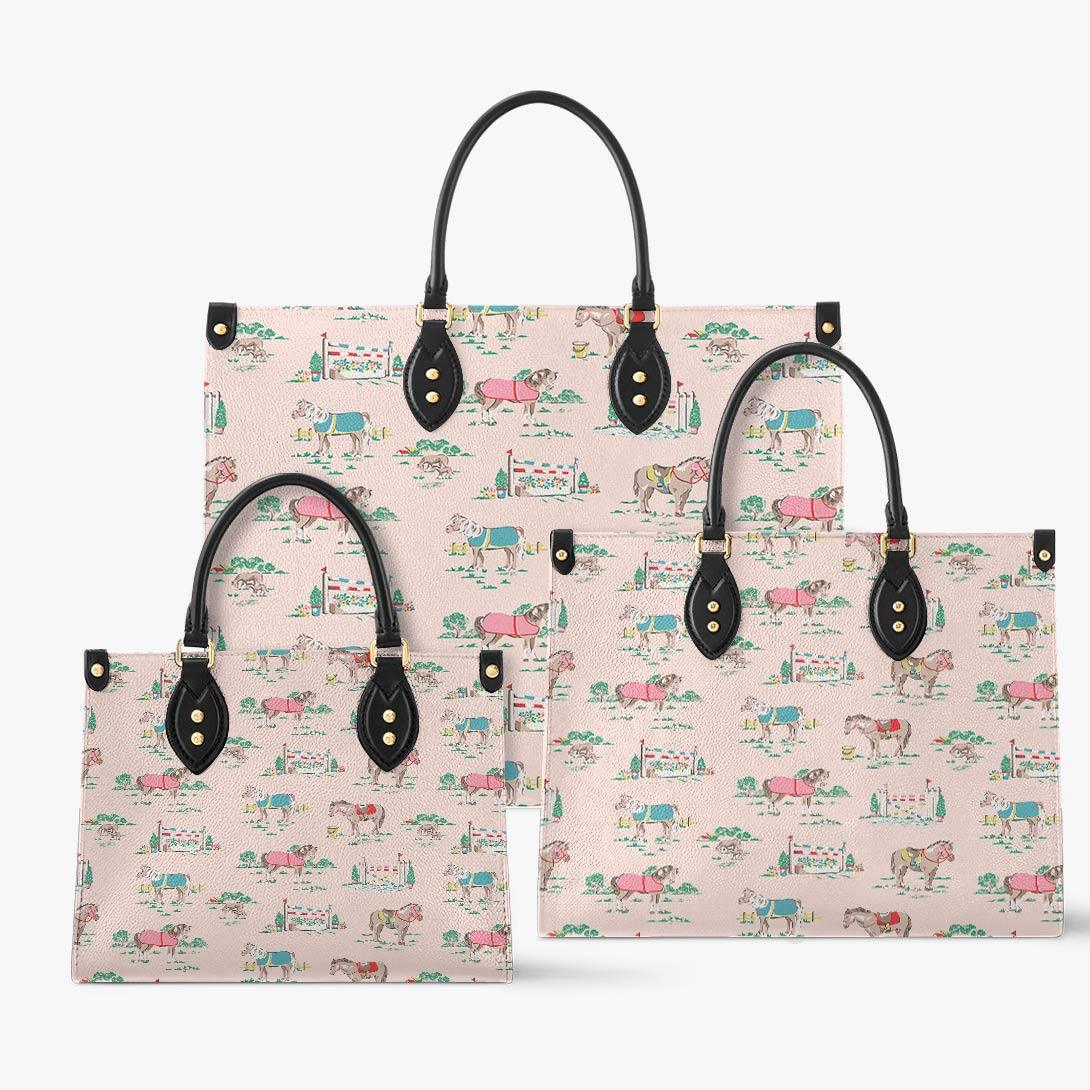 Personalized Vegan Leather Handbag Horse Racing - Image 2