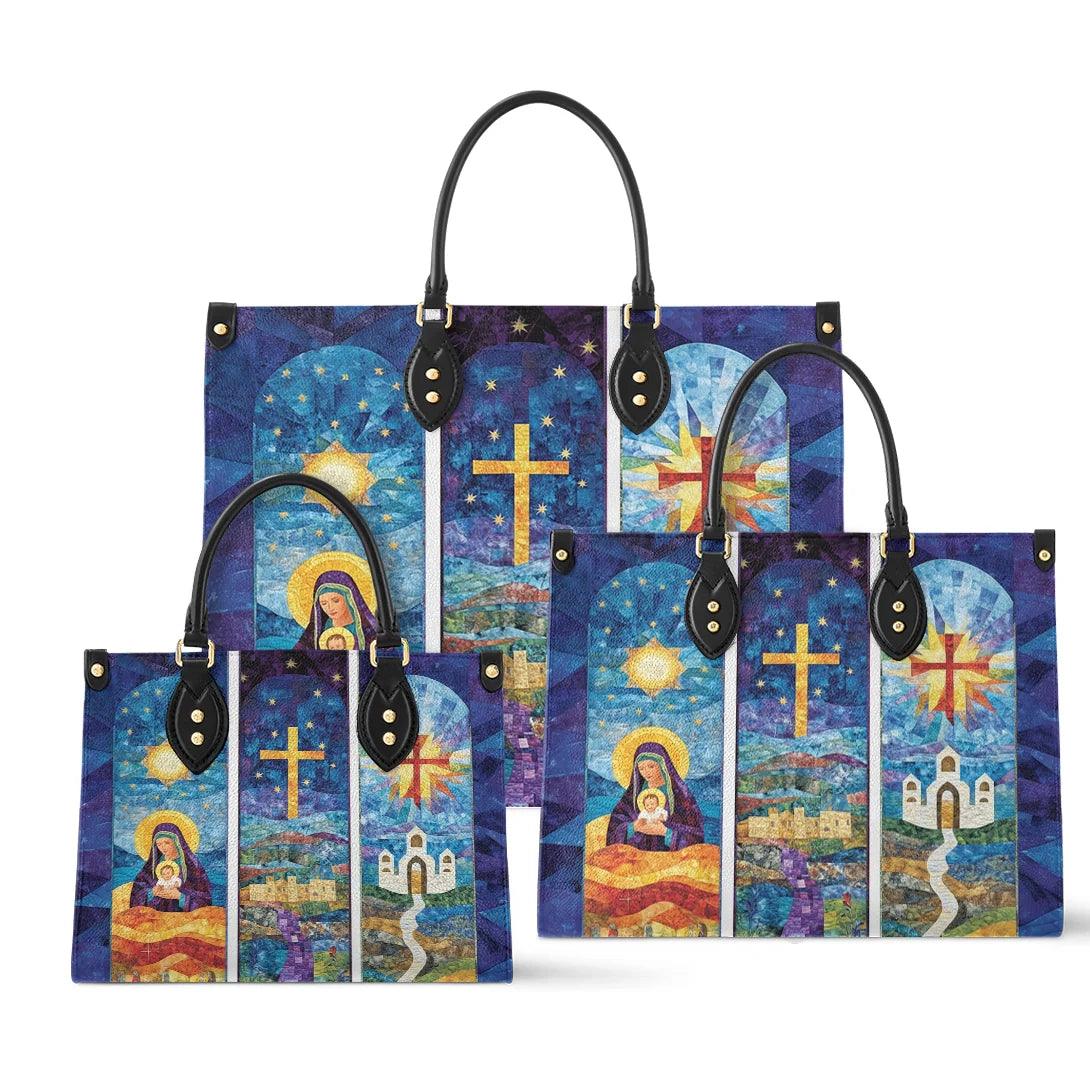 Personalized Vegan Leather Handbag God Holy Night - Image 2
