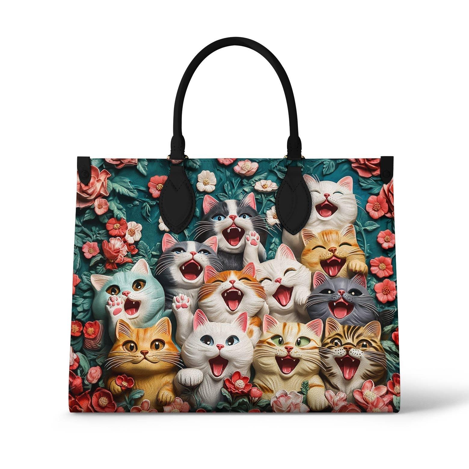 Personalized Vegan Leather Handbag Happy Paws - Image 2