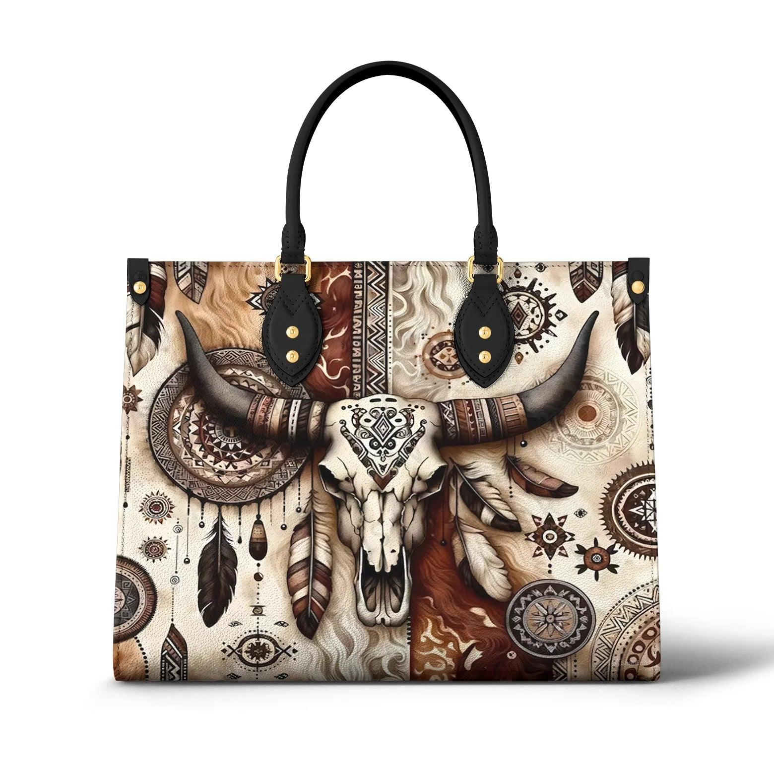 Personalized Vegan Leather Handbag Boho Tribal Elegance - Image 2