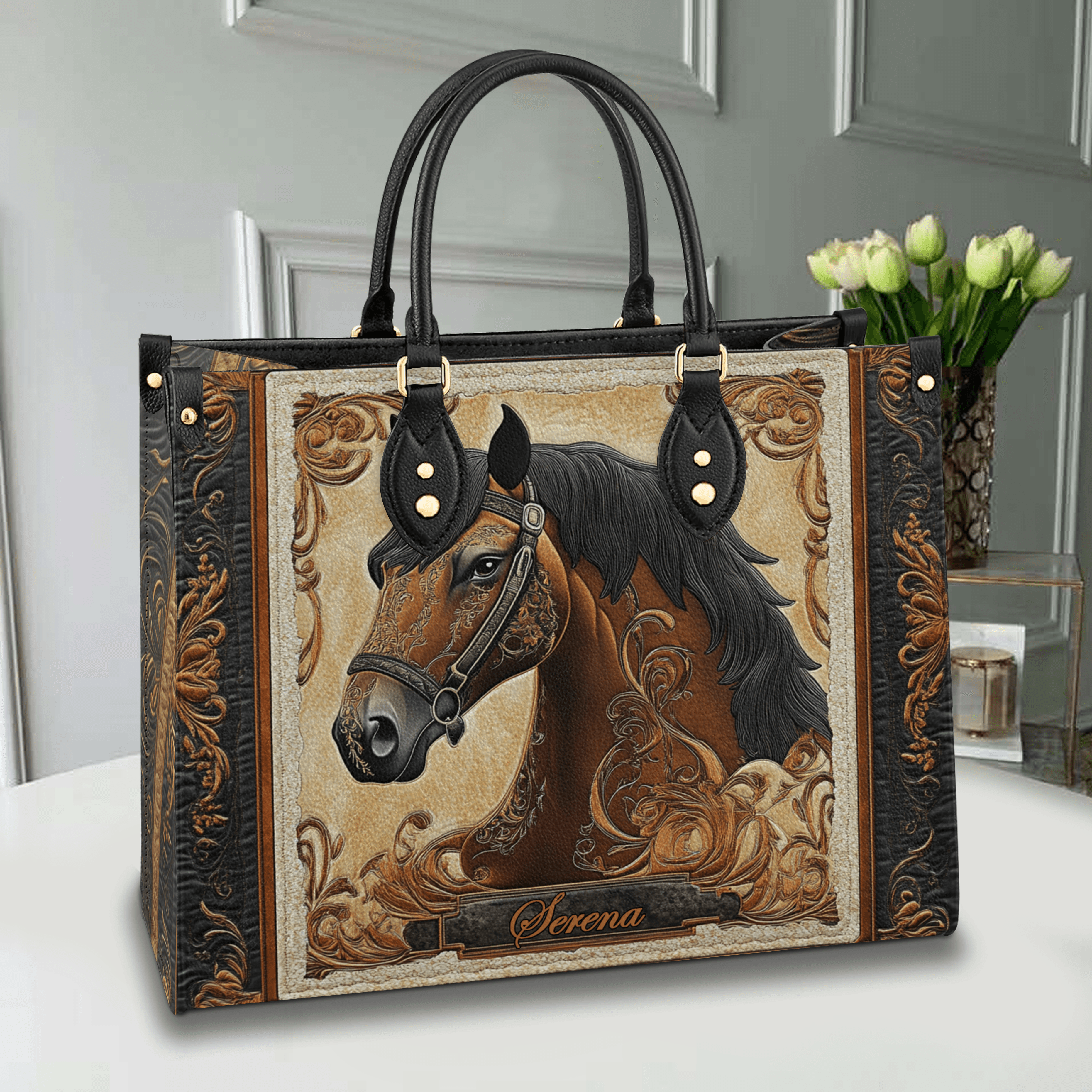 Personalized Vegan Leather Handbag Gallop Luxe - Image 2