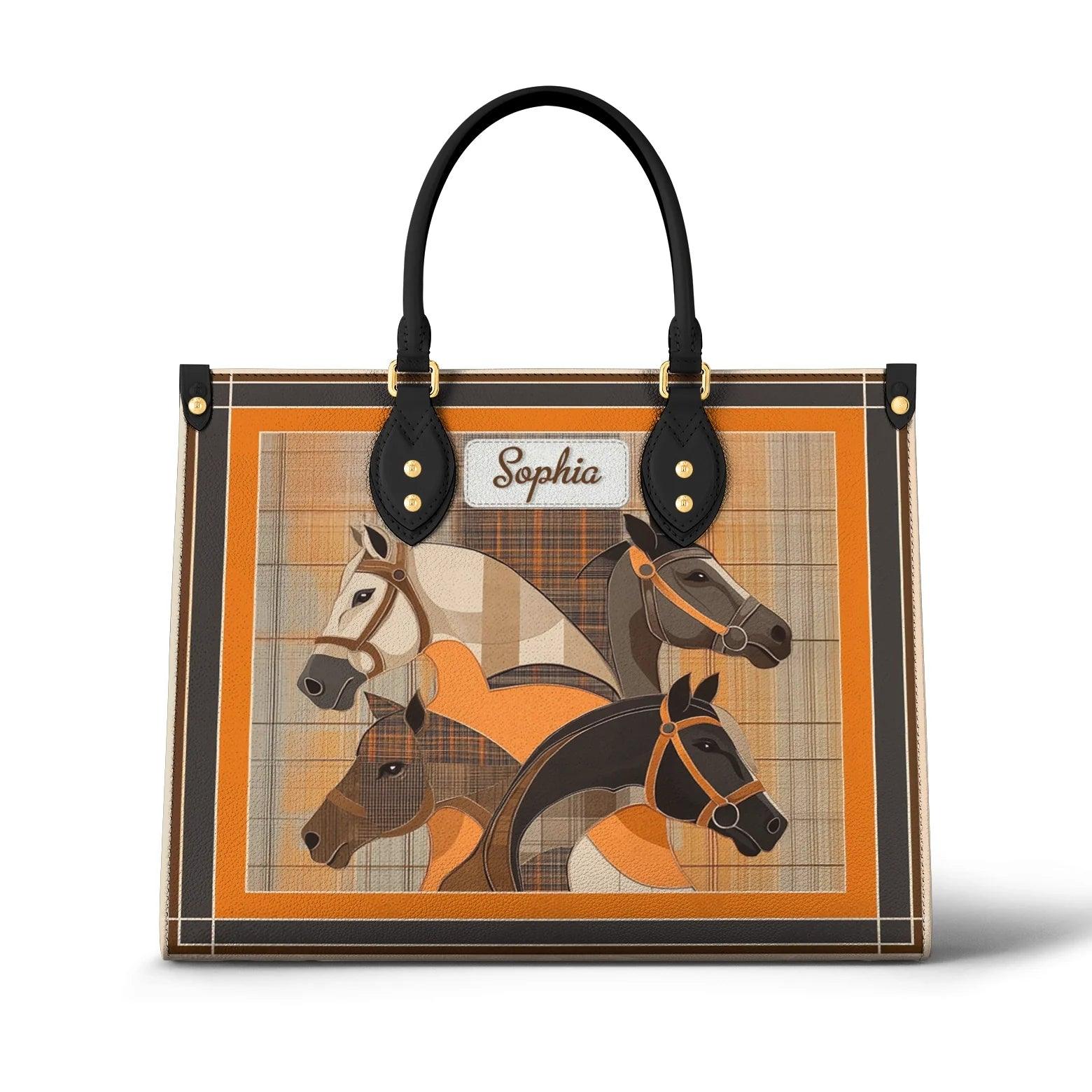 Personalized Vegan Leather Handbag Horse Timeless Elegance - Image 2
