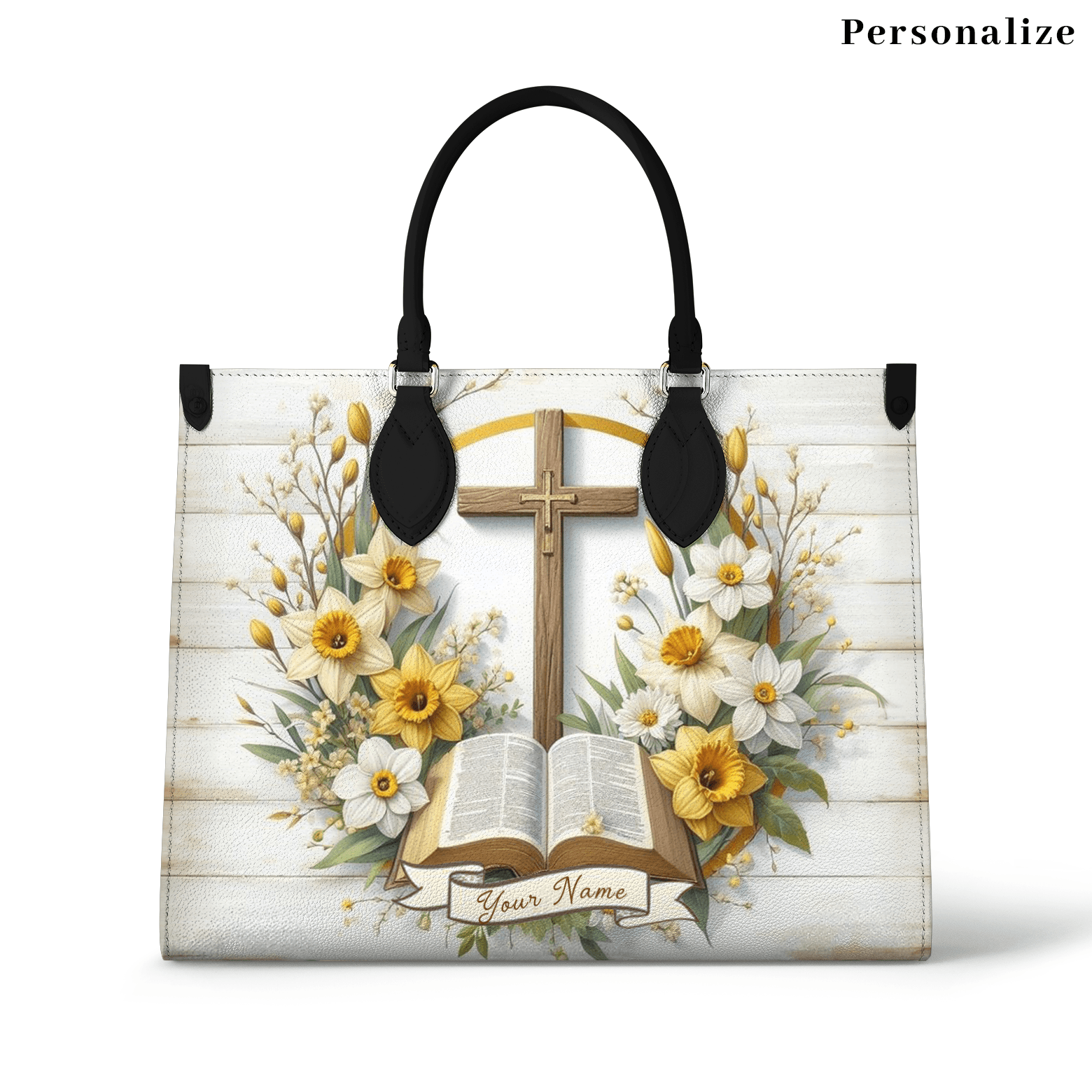 Personalized Vegan Leather Handbag Cross And Comfort - Image 2