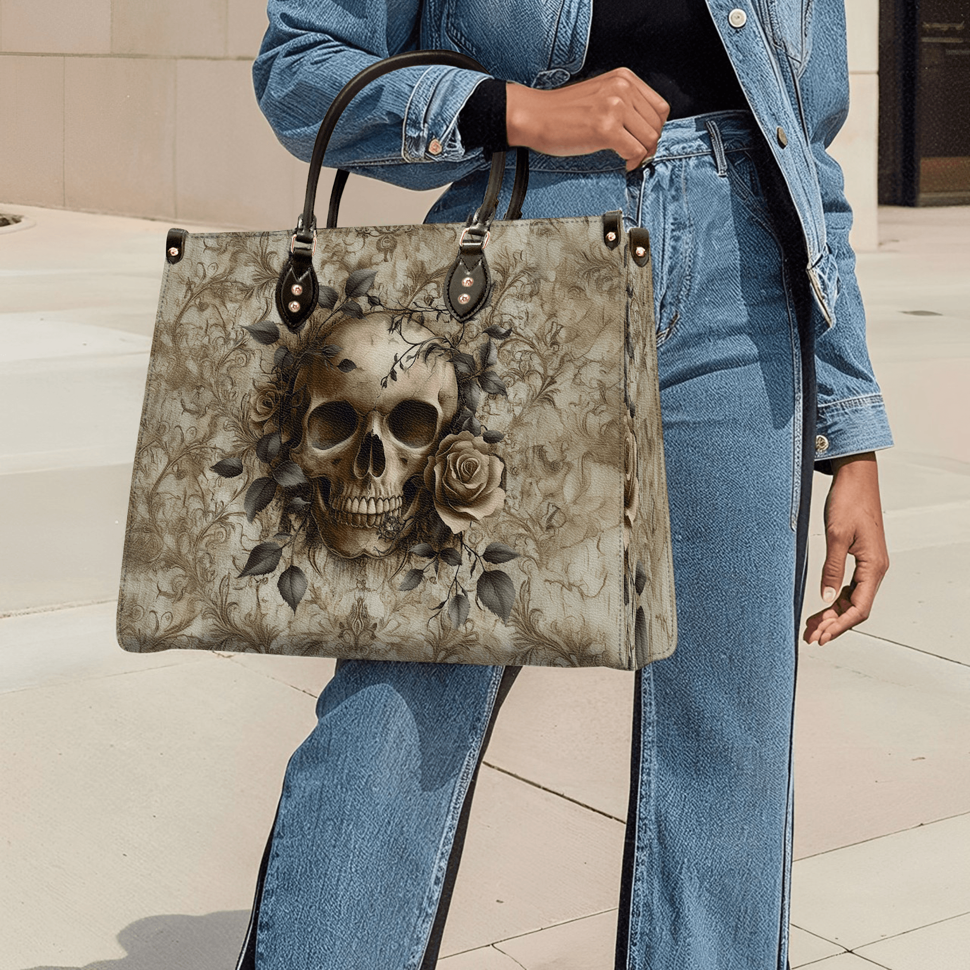 Personalized Vegan Leather Handbag Opulent Death - Image 2