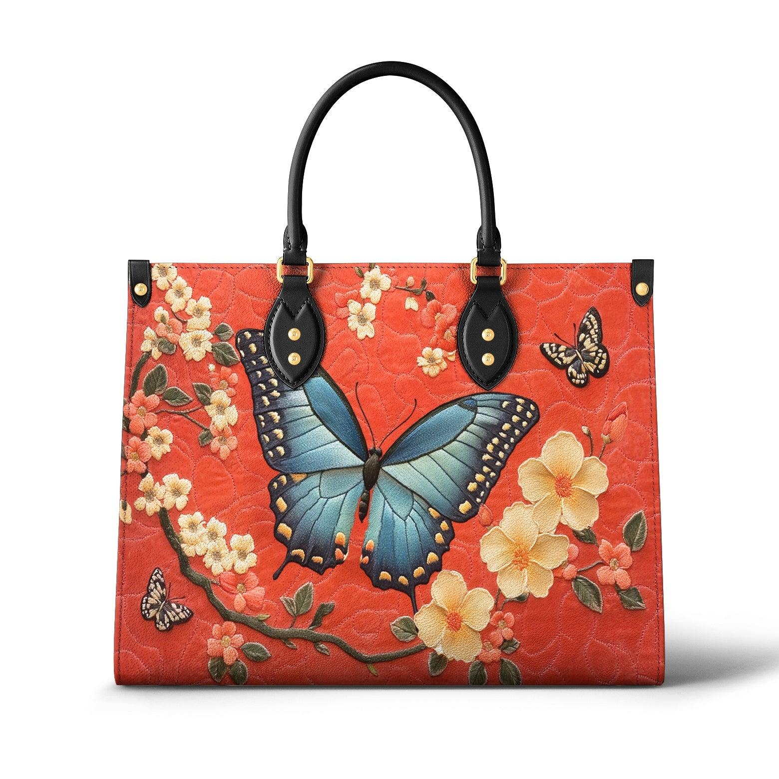 Personalized Vegan Leather Handbag Crimson Elegance - Image 2